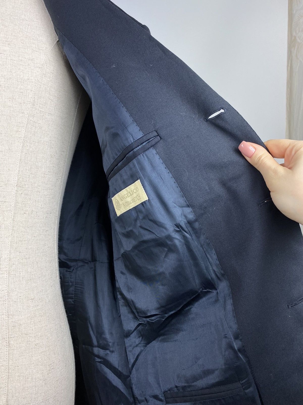 Paoloni Paoloni men’s virgin wool blazer jacket size 52 navy Size 42R - 10 Thumbnail