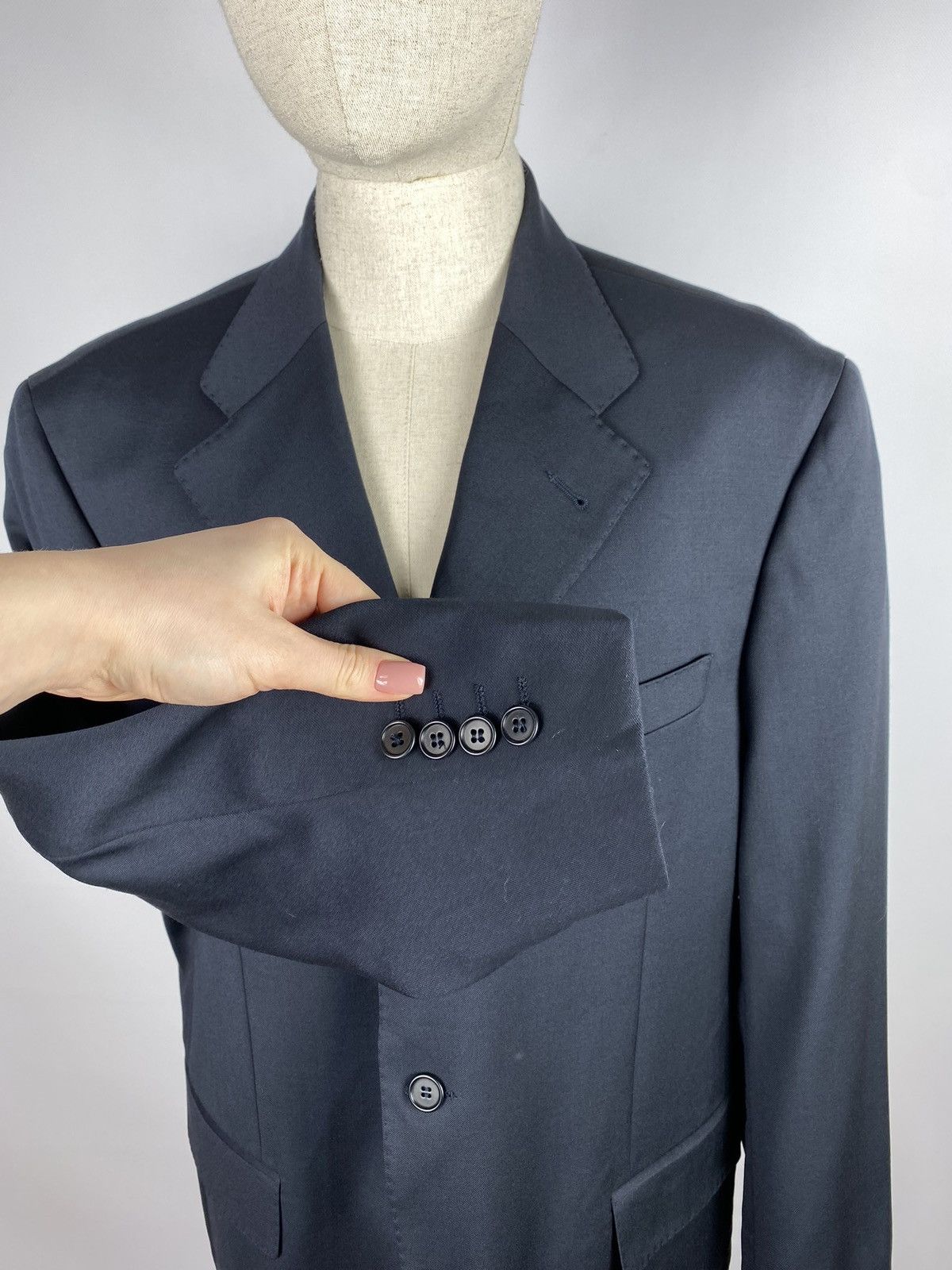Paoloni Paoloni men’s virgin wool blazer jacket size 52 navy Size 42R - 4 Thumbnail