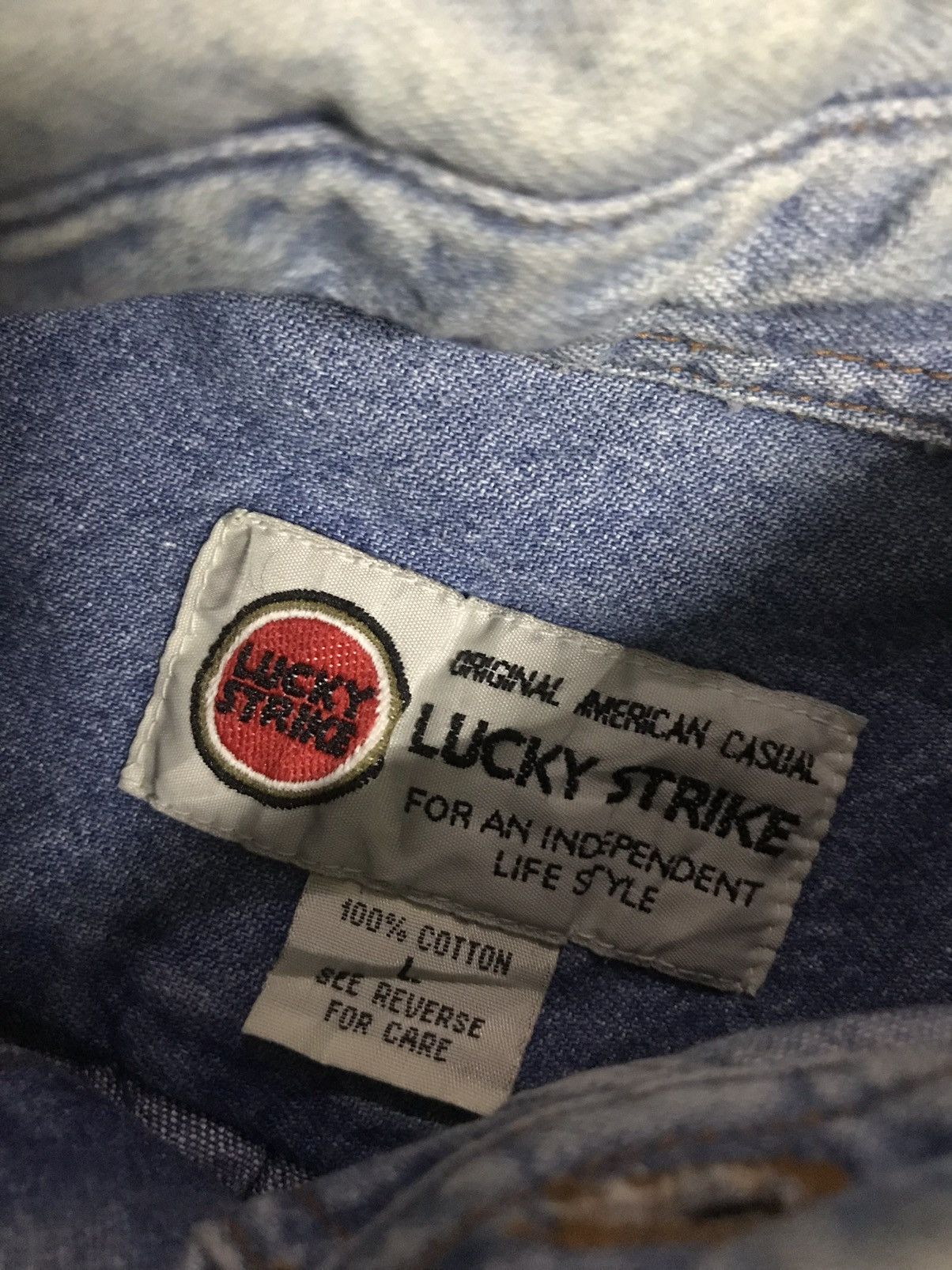 Vintage Lucky strike button up long sleeve shirt Size US L / EU 52-54 / 3 - 3 Thumbnail
