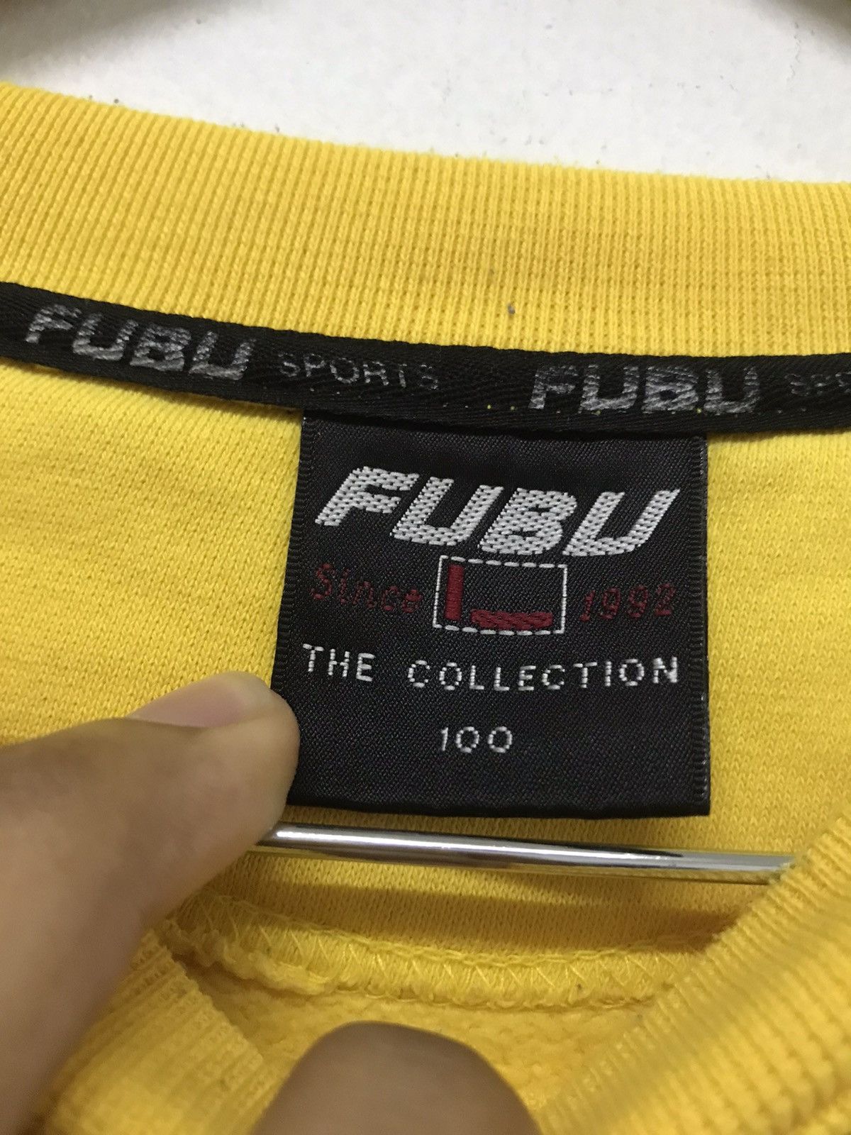 Fubu Vintage y2k Fubu Big Logo Sweatshirt Yellow Size US L / EU 52-54 / 3 - 11 Thumbnail