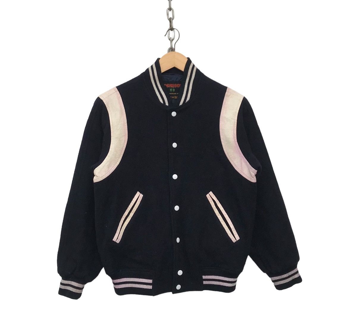 image of Mcgregor Varsity Jacket Streetwear Fashion Jacket in Black, Men's (Size Small)