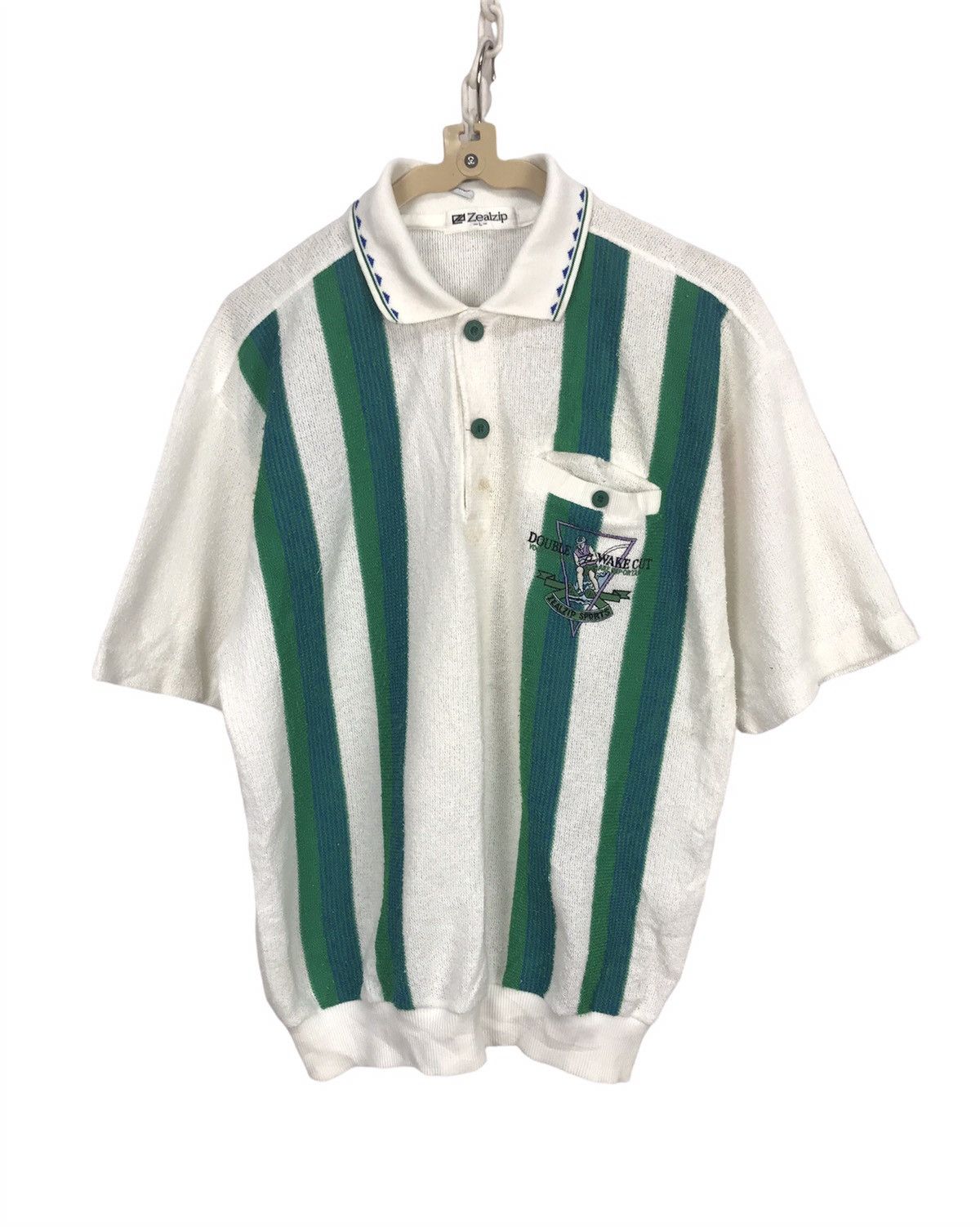 Zealzip polos halfbutton embroidered logo shortsleeve shirt