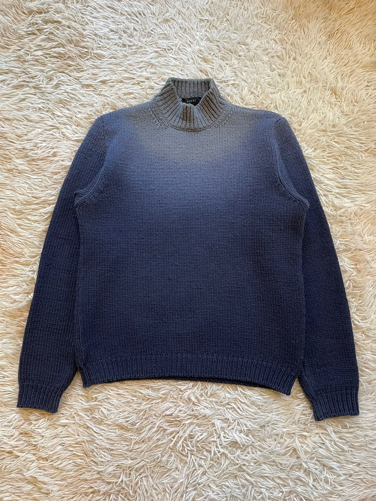 image of Gucci F/w1998 Tie Dye Wool Sweater in Blue, Men's (Size Medium)