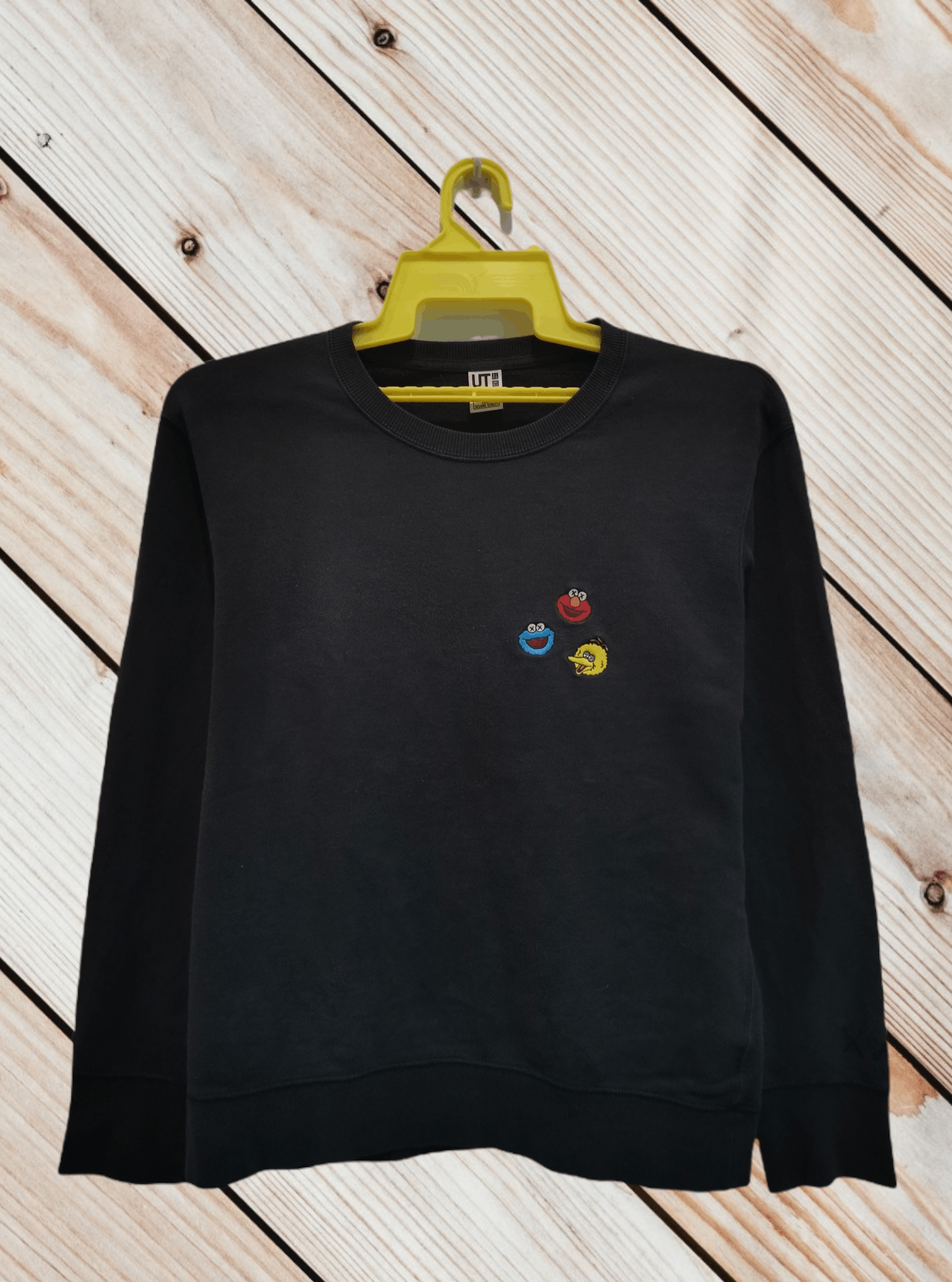 image of Kaws X Sesame Street Sweatshirt in Black Blue, Men's (Size Large)