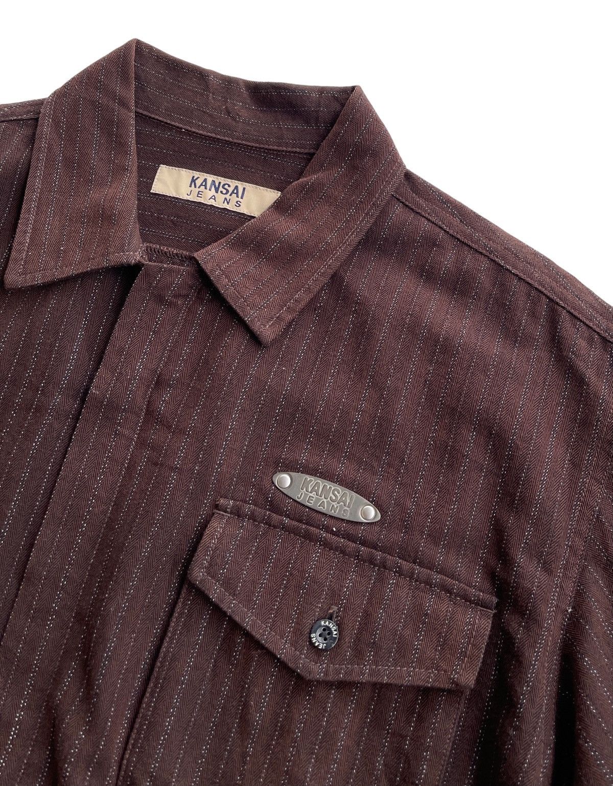 Japanese Brand Kansai Yamamoto Jeans Zipper Shirt Size US L / EU 52-54 / 3 - 3 Thumbnail