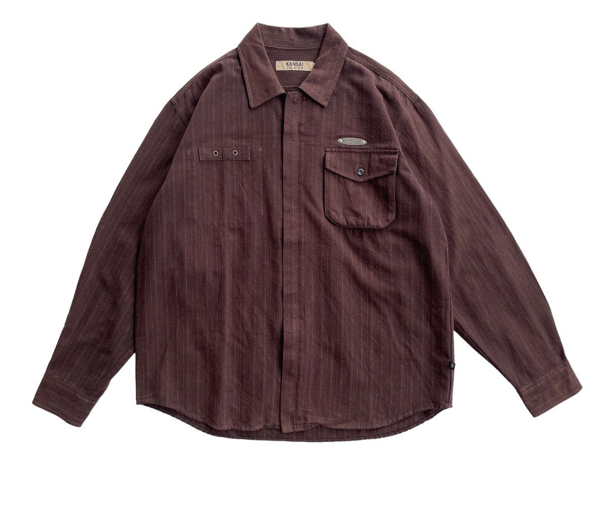 Japanese Brand Kansai Yamamoto Jeans Zipper Shirt Size US L / EU 52-54 / 3 - 2 Thumbnail