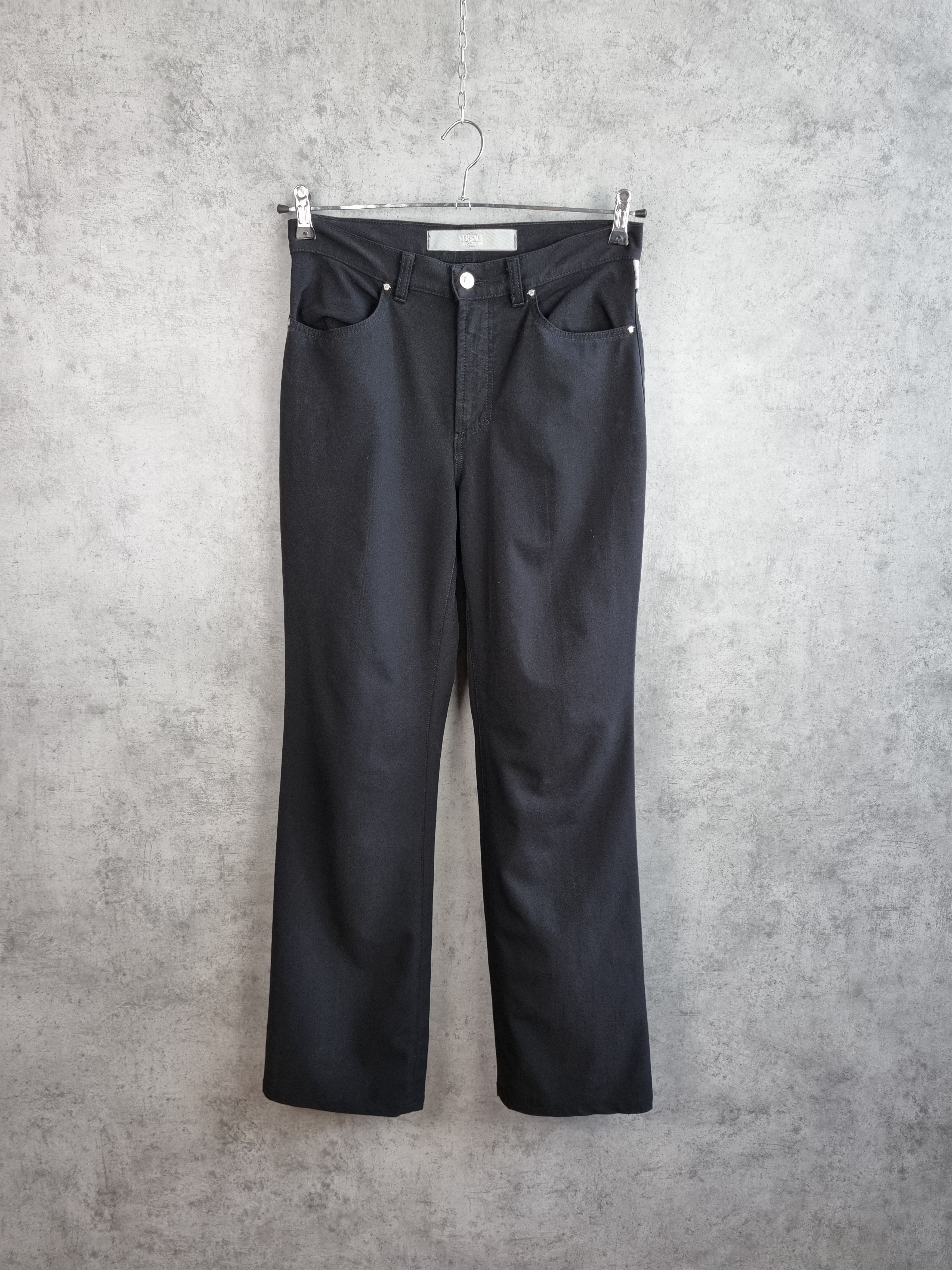 Versace × Versace Jeans Couture × Vintage 90s Vintage VERSACE Black trousers pants Size US 30 / EU 46 - 5 Thumbnail