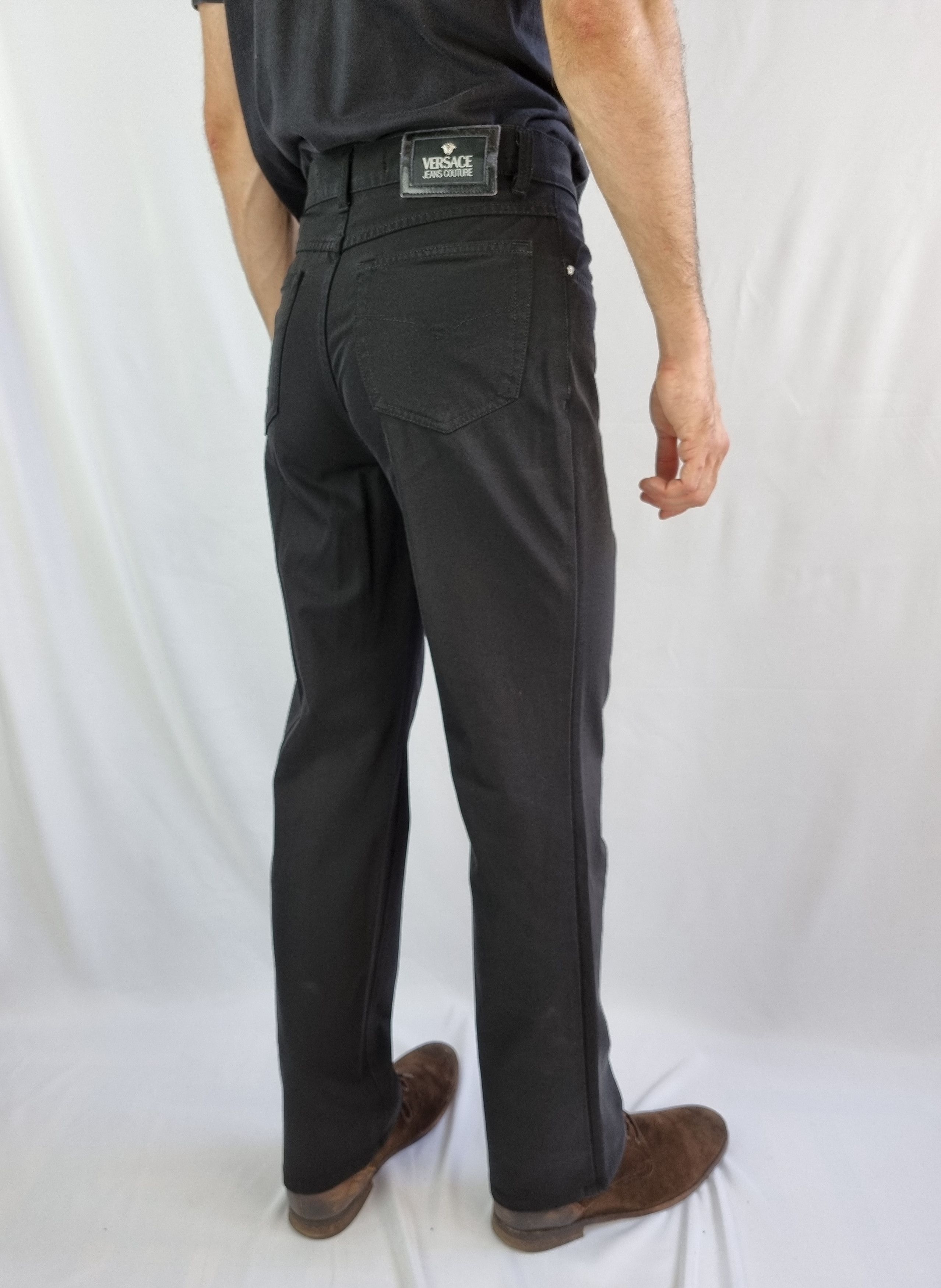 Versace × Versace Jeans Couture × Vintage 90s Vintage VERSACE Black trousers pants Size US 30 / EU 46 - 2 Thumbnail