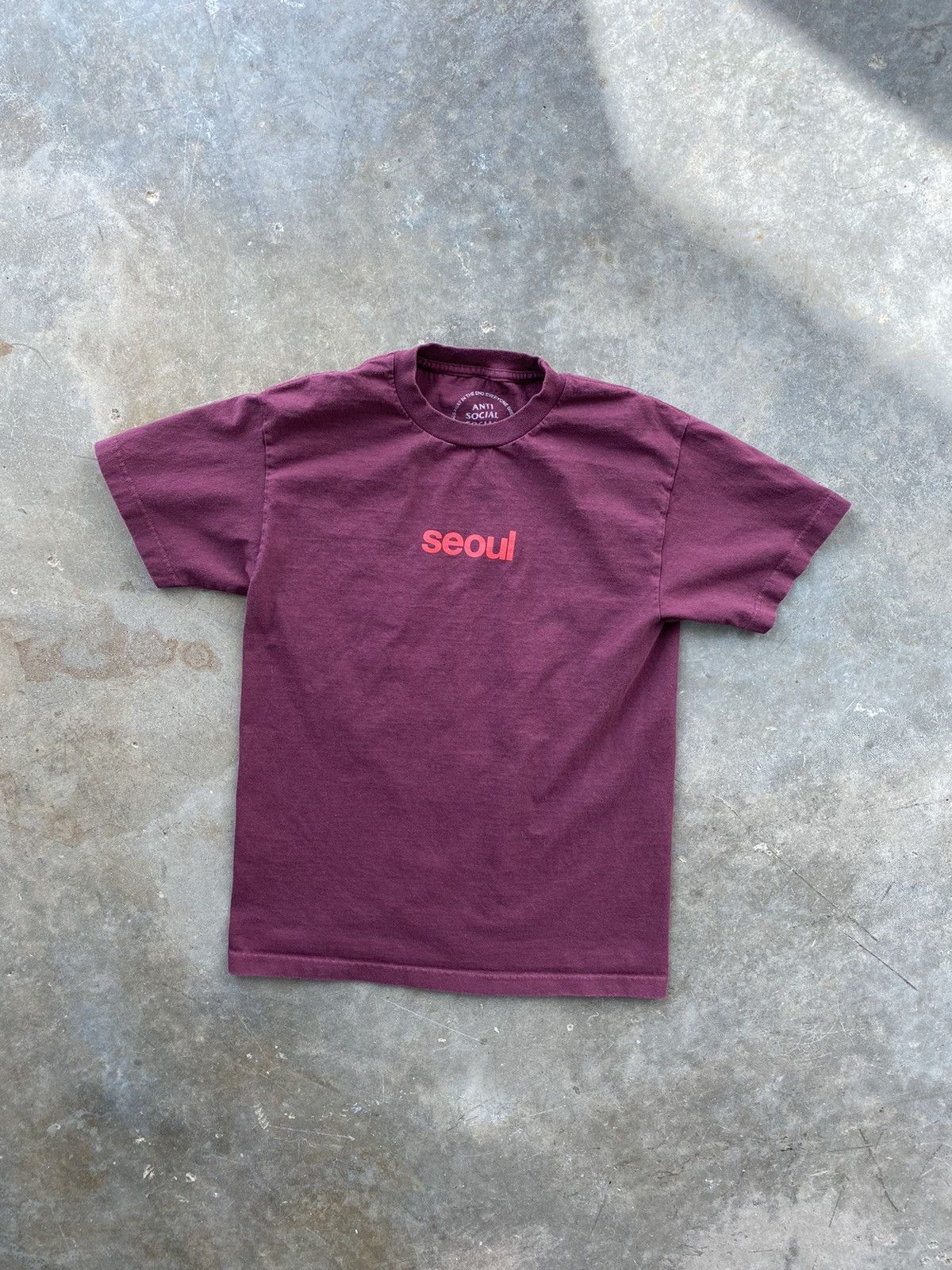 Anti Social Social Club Anti Social Social Club “Seoul” South Korea Burgundy Tee M Size US M / EU 48-50 / 2 - 3 Thumbnail