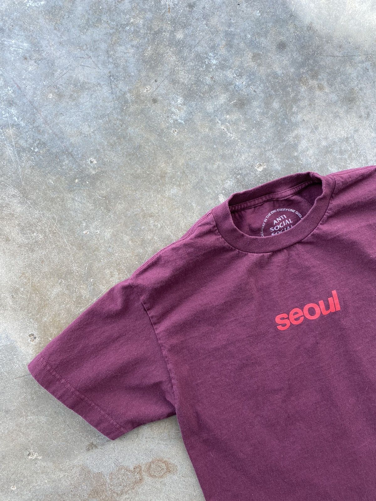 Anti Social Social Club Anti Social Social Club “Seoul” South Korea Burgundy Tee M Size US M / EU 48-50 / 2 - 4 Thumbnail