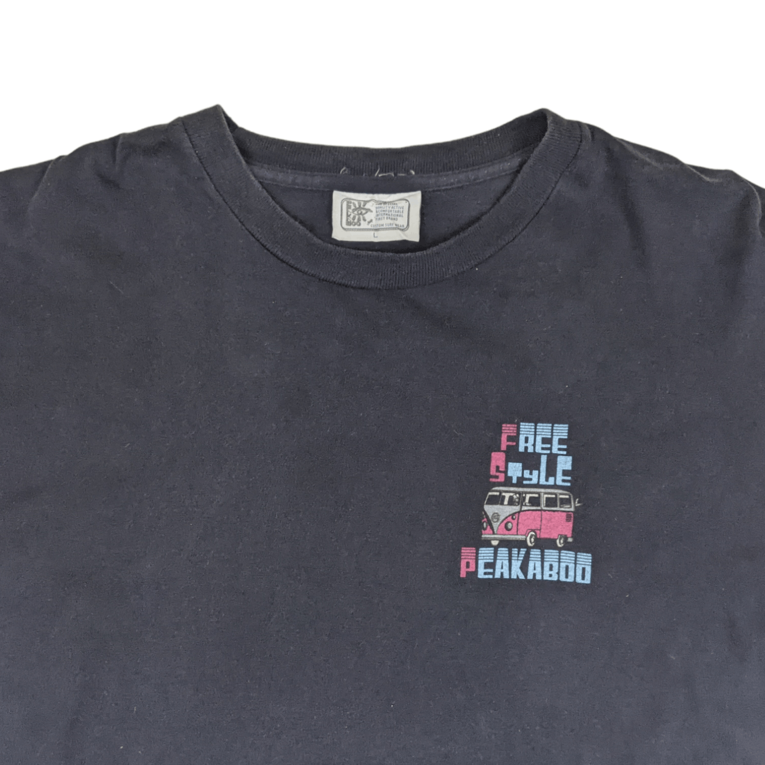 Japanese Brand Vintage Japan PEAKABOO Surf Graphic T-Shirt Size US L / EU 52-54 / 3 - 4 Thumbnail