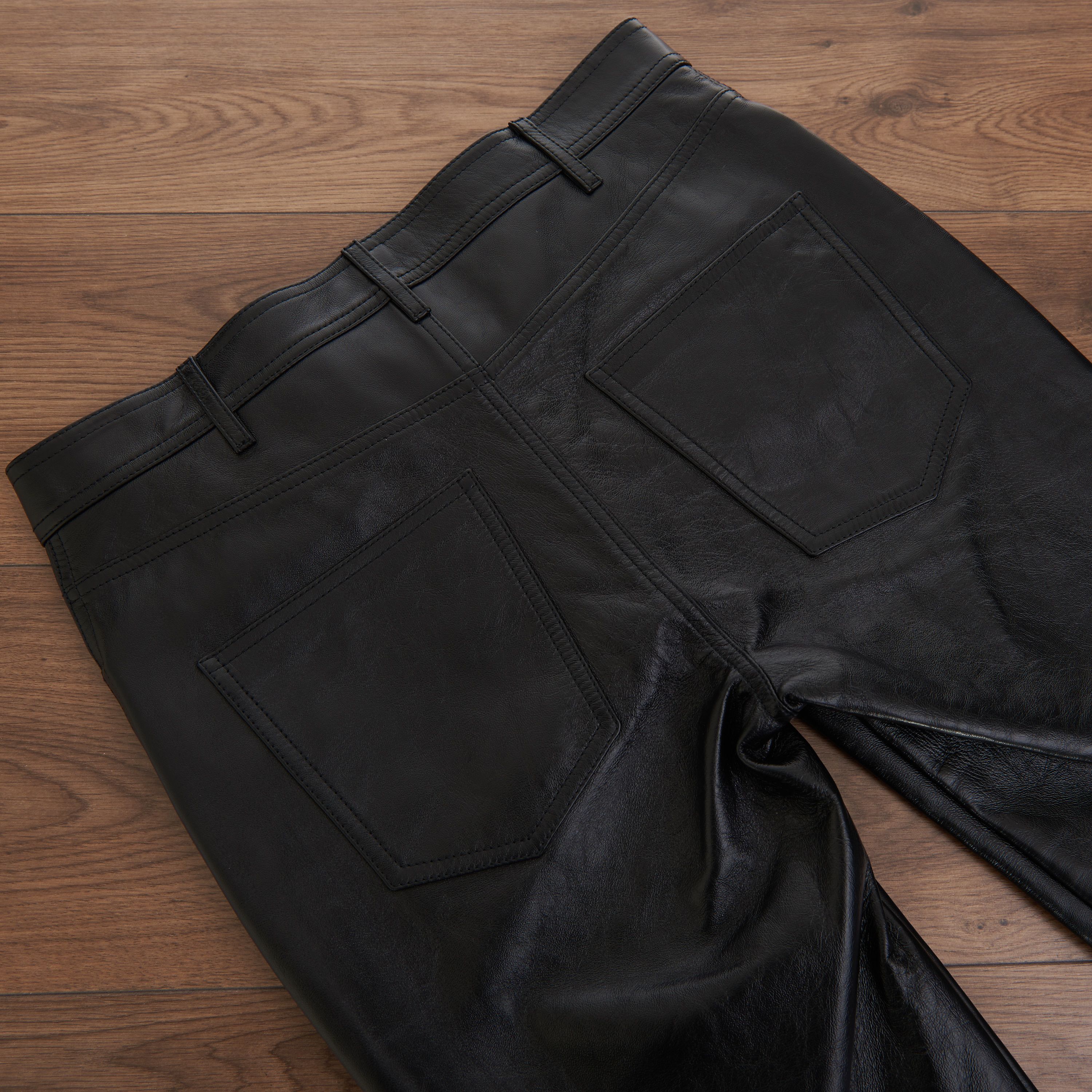 Celine Slim Jeans In Soft Black Lambskin Leather Size US 34 / EU 50 - 4 Thumbnail