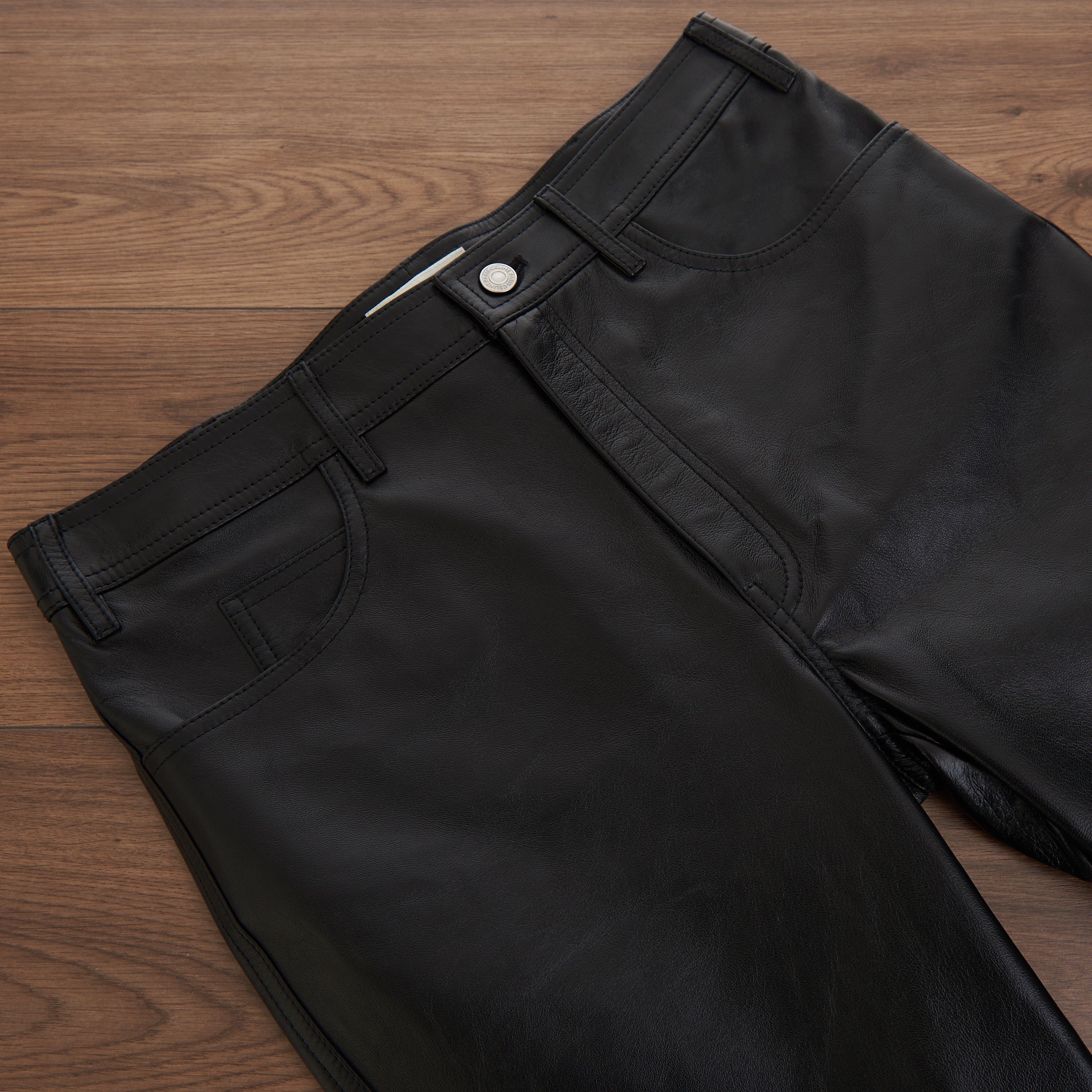 Celine Slim Jeans In Soft Black Lambskin Leather Size US 34 / EU 50 - 3 Thumbnail