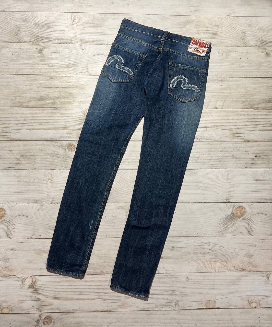 Vintage Evisu Double Football Gull Embroidered Japanese Denim Jeans Size W28 main image 1