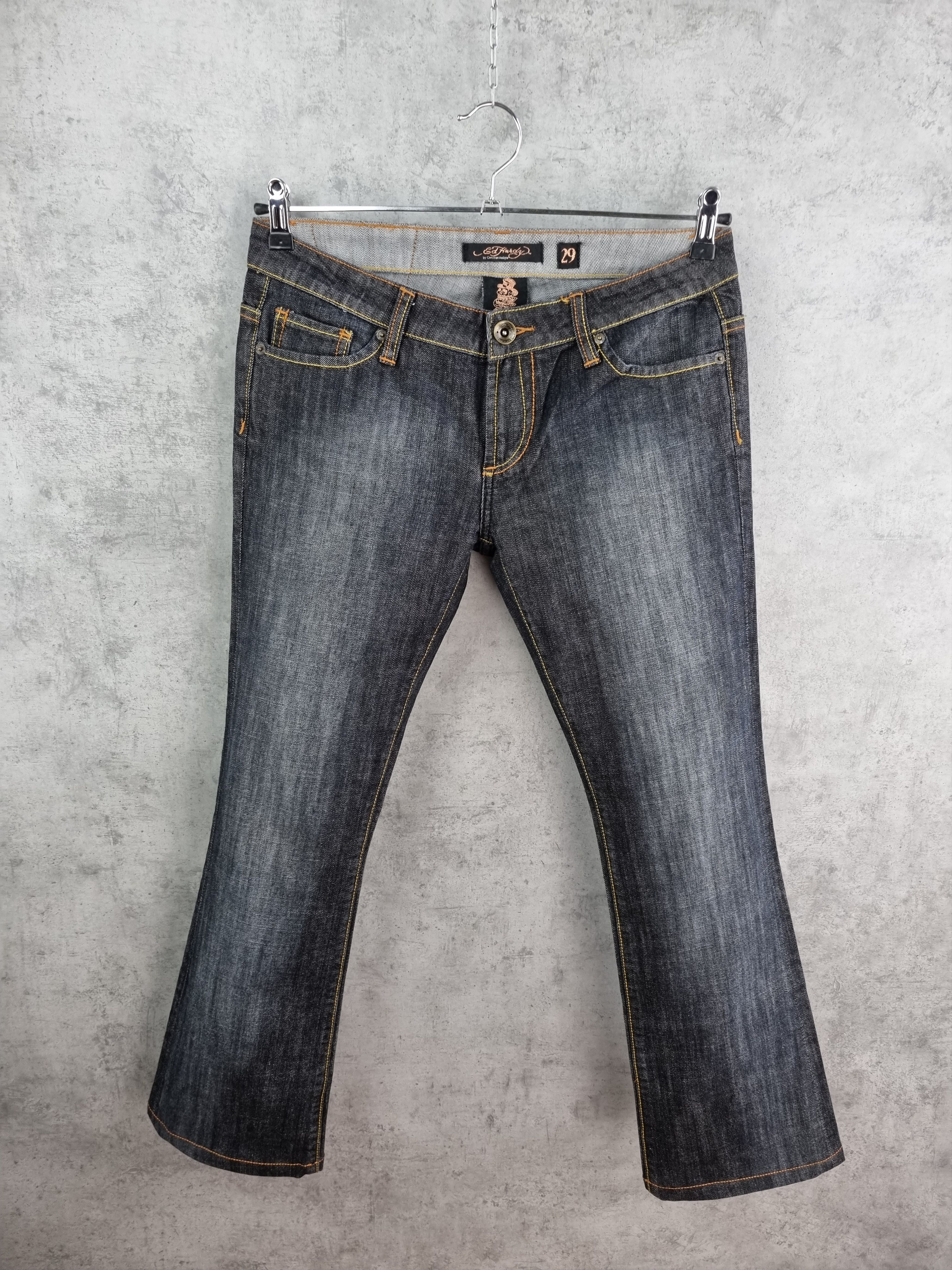 Christian Audigier × Ed Hardy Rare Leather Design Ed Hardy by Christian Audigier Jean Size 29" - 10 Thumbnail