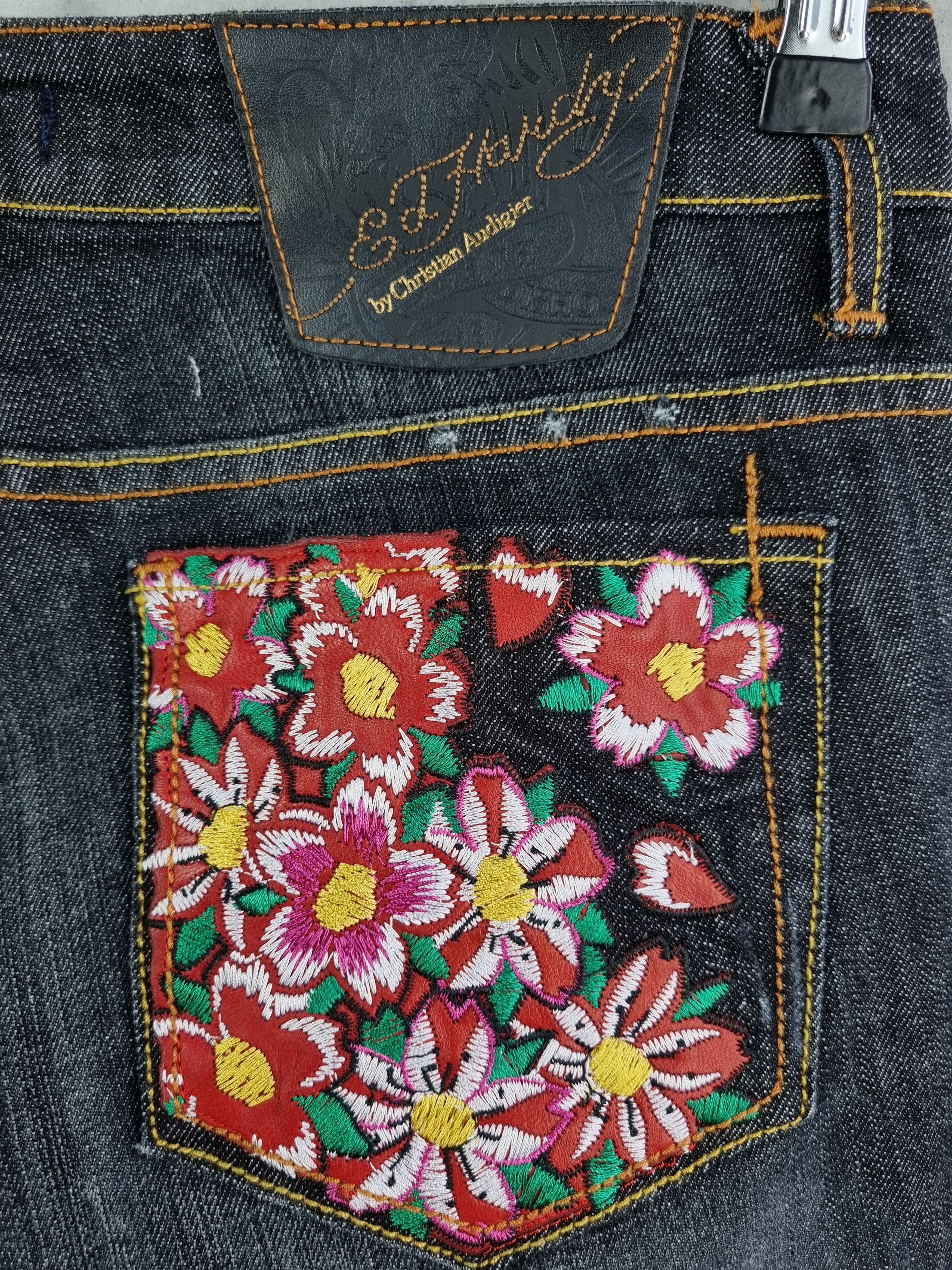 Christian Audigier × Ed Hardy Rare Leather Design Ed Hardy by Christian Audigier Jean Size 29" - 4 Thumbnail