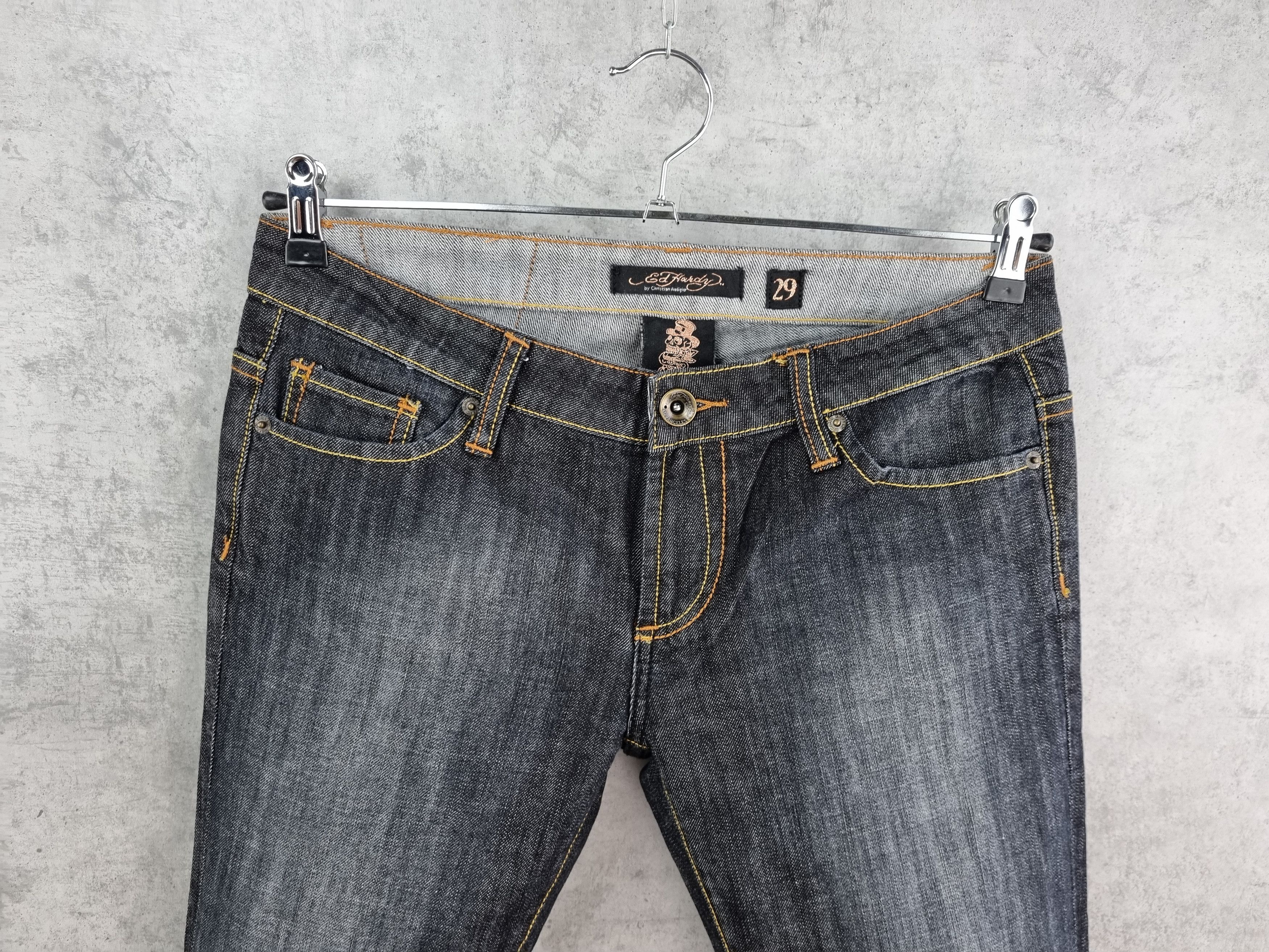 Christian Audigier × Ed Hardy Rare Leather Design Ed Hardy by Christian Audigier Jean Size 29" - 6 Thumbnail