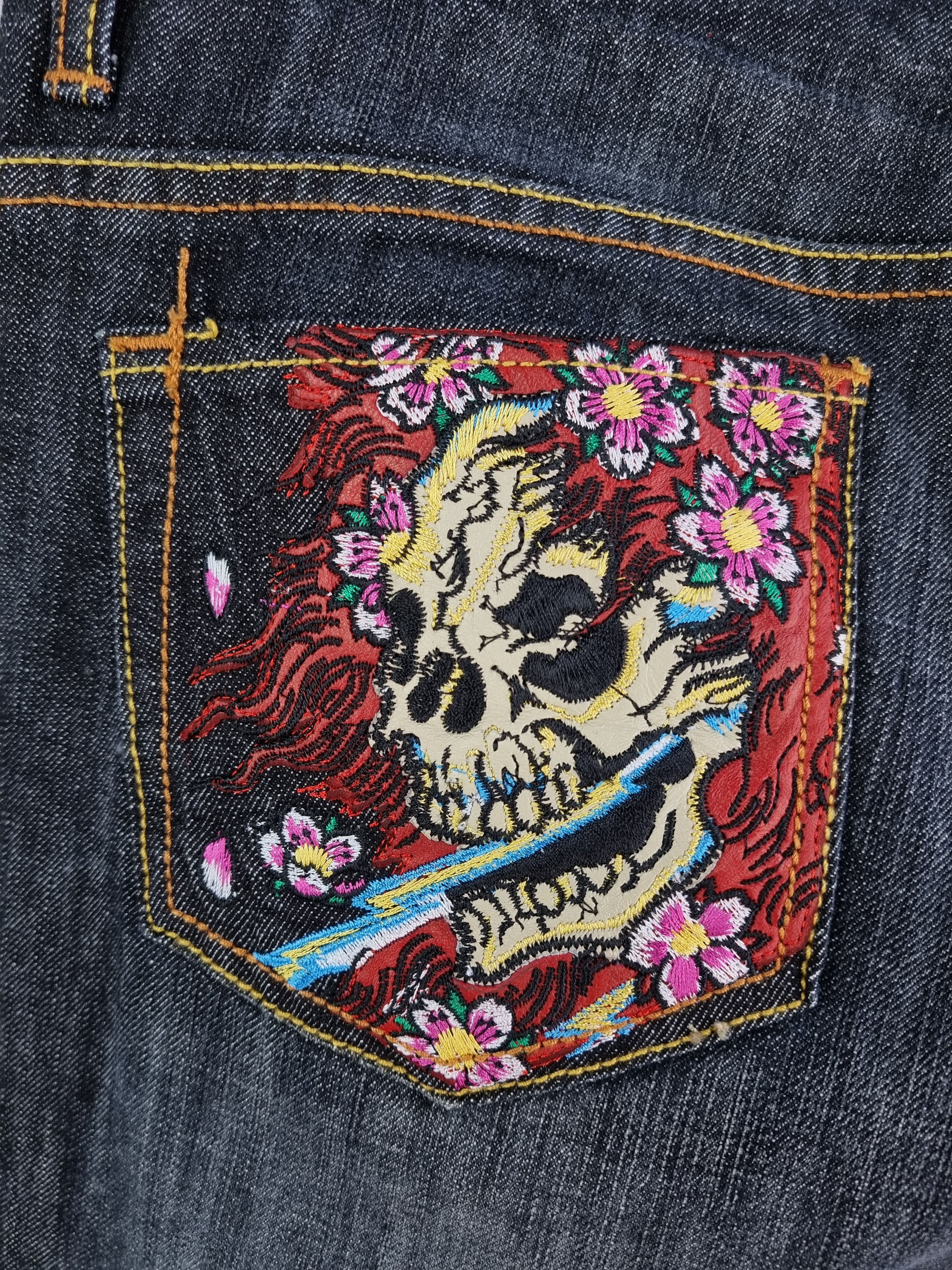 Christian Audigier × Ed Hardy Rare Leather Design Ed Hardy by Christian Audigier Jean Size 29" - 5 Thumbnail