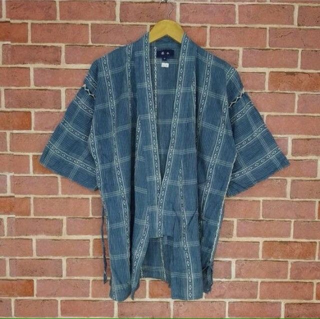 Vintage Haori Kimono Japan Nice Design Flannel Patchwork Size US M / EU 48-50 / 2 - 1 Thumbnail