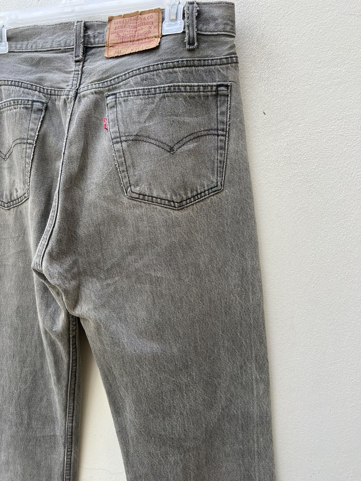 Levi's × Vintage Vintage 1993 Levi’s 501 USA Sun Faded Black Denim Jeans Size US 33 - 18 Thumbnail