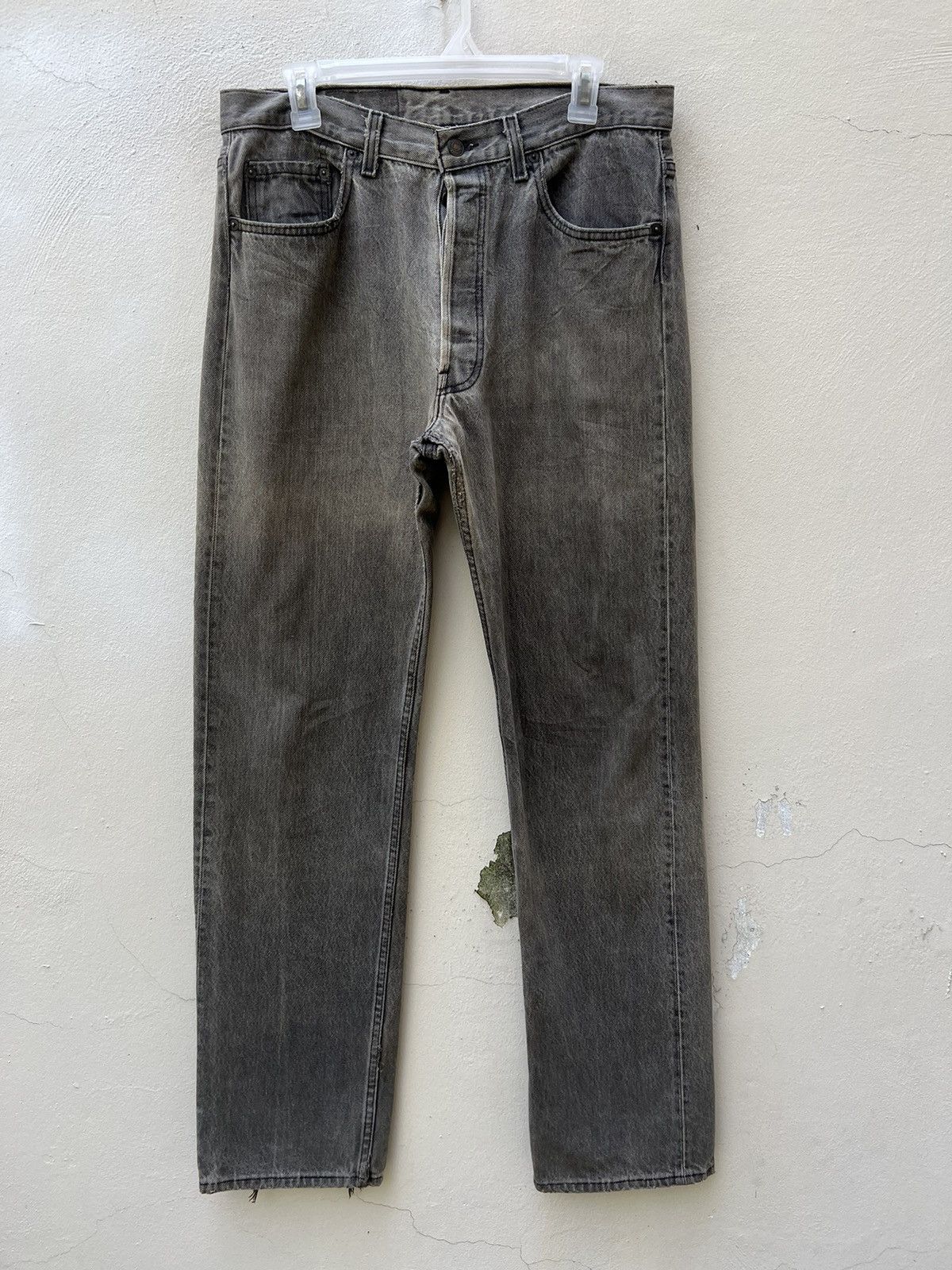Levi's × Vintage Vintage 1993 Levi’s 501 USA Sun Faded Black Denim Jeans Size US 33 - 6 Thumbnail