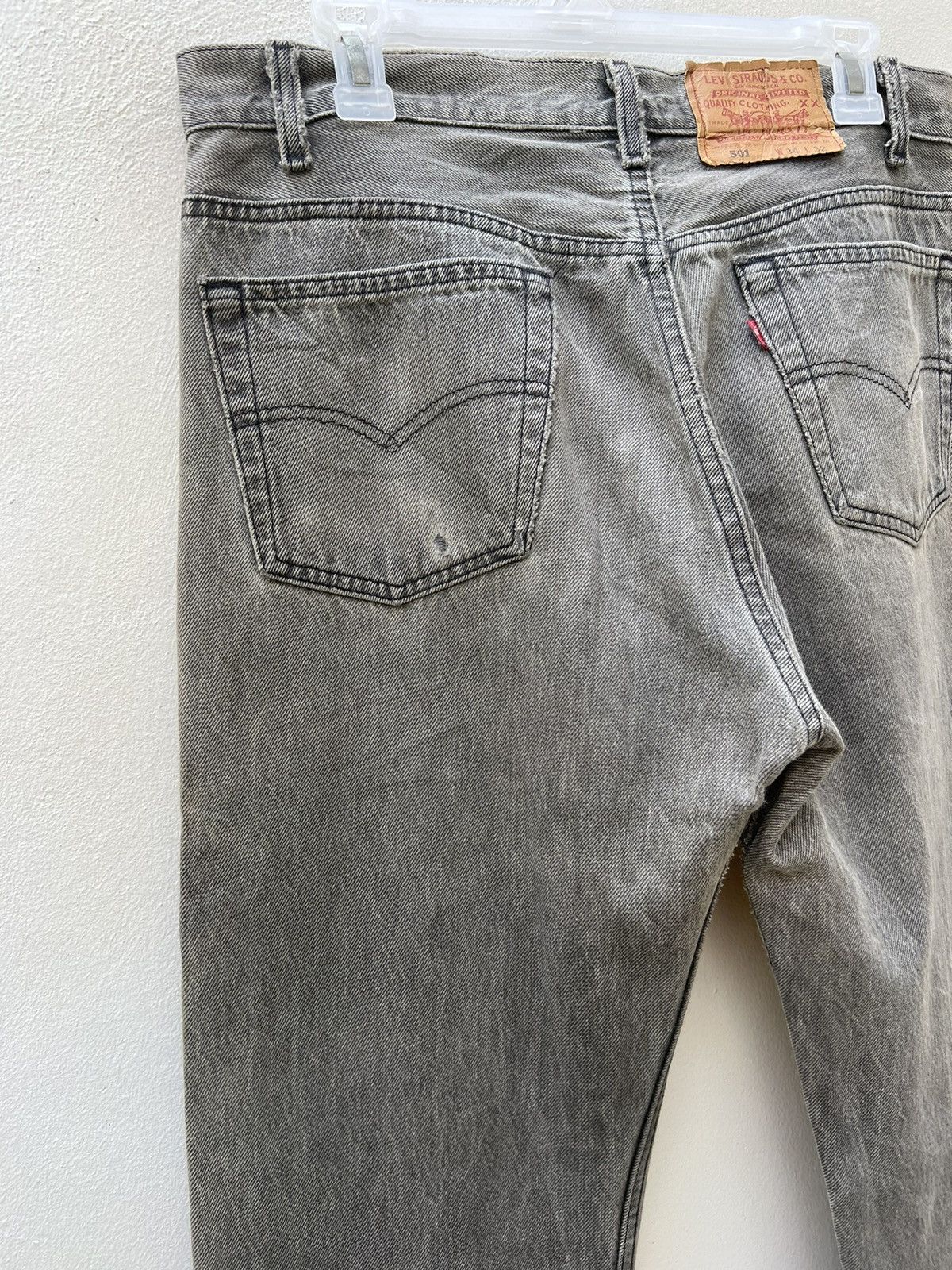 Levi's × Vintage Vintage 1993 Levi’s 501 USA Sun Faded Black Denim Jeans Size US 33 - 15 Thumbnail