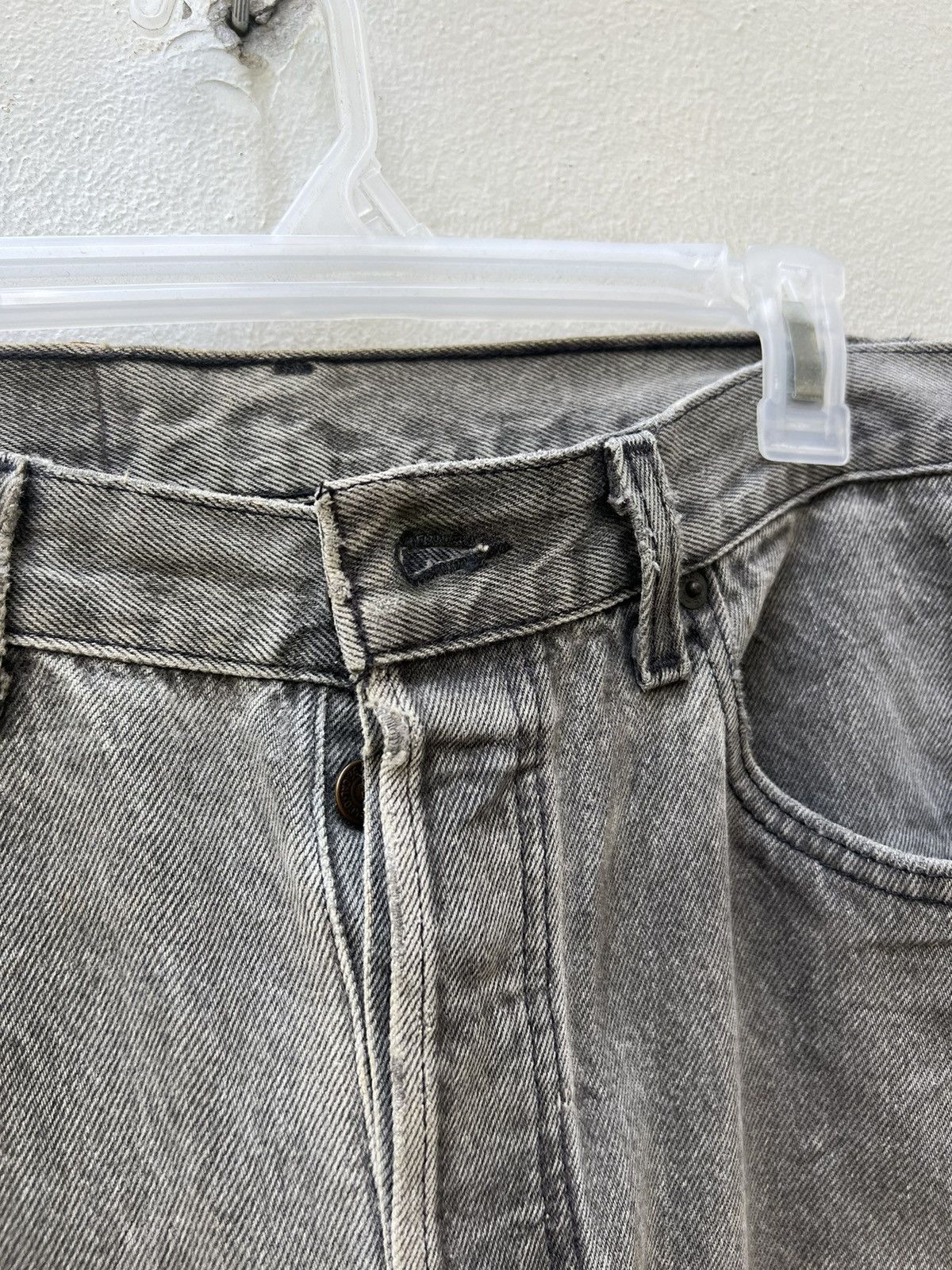 Levi's × Vintage Vintage 1993 Levi’s 501 USA Sun Faded Black Denim Jeans Size US 33 - 7 Thumbnail