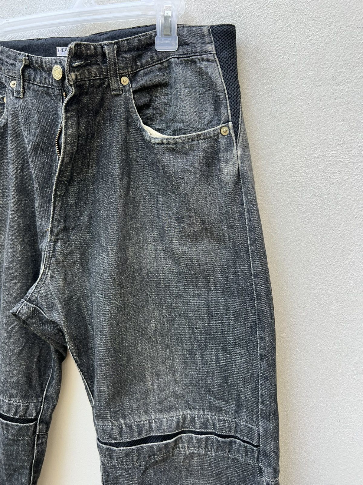 Head Porter Vintage Headporter Japan Faded Black Denim Hybrid Jeans Size US 33 - 12 Thumbnail