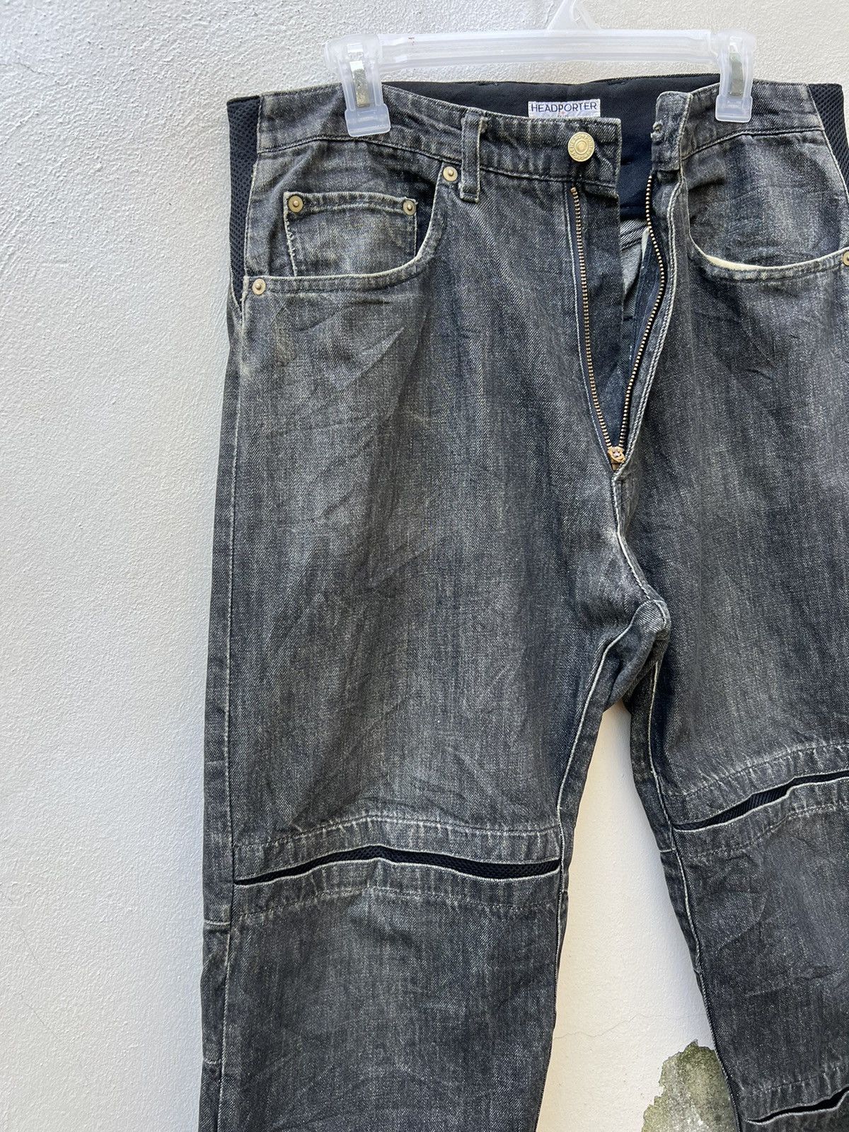 Head Porter Vintage Headporter Japan Faded Black Denim Hybrid Jeans Size US 33 - 8 Thumbnail
