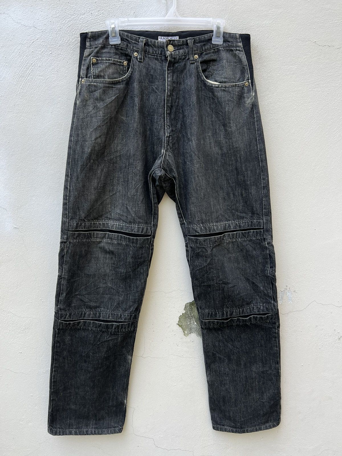 Head Porter Vintage Headporter Japan Faded Black Denim Hybrid Jeans Size US 33 - 6 Thumbnail