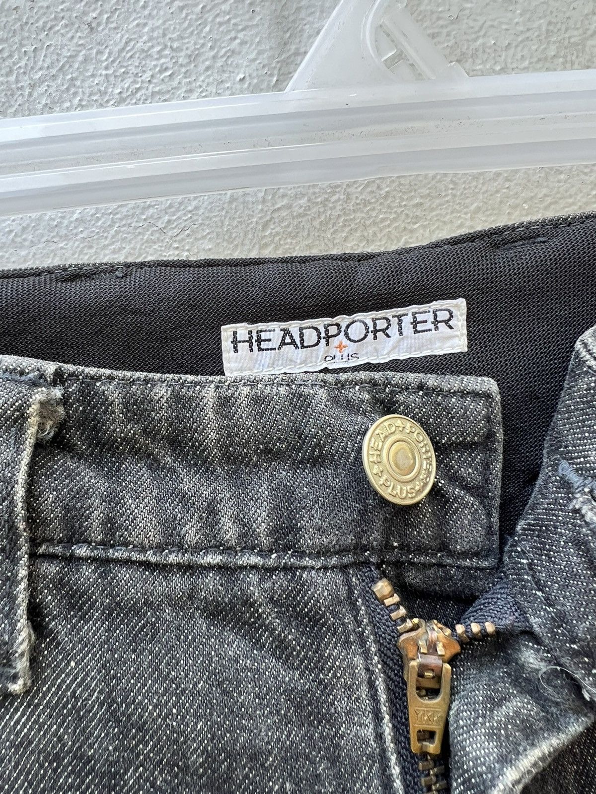 Head Porter Vintage Headporter Japan Faded Black Denim Hybrid Jeans Size US 33 - 7 Thumbnail