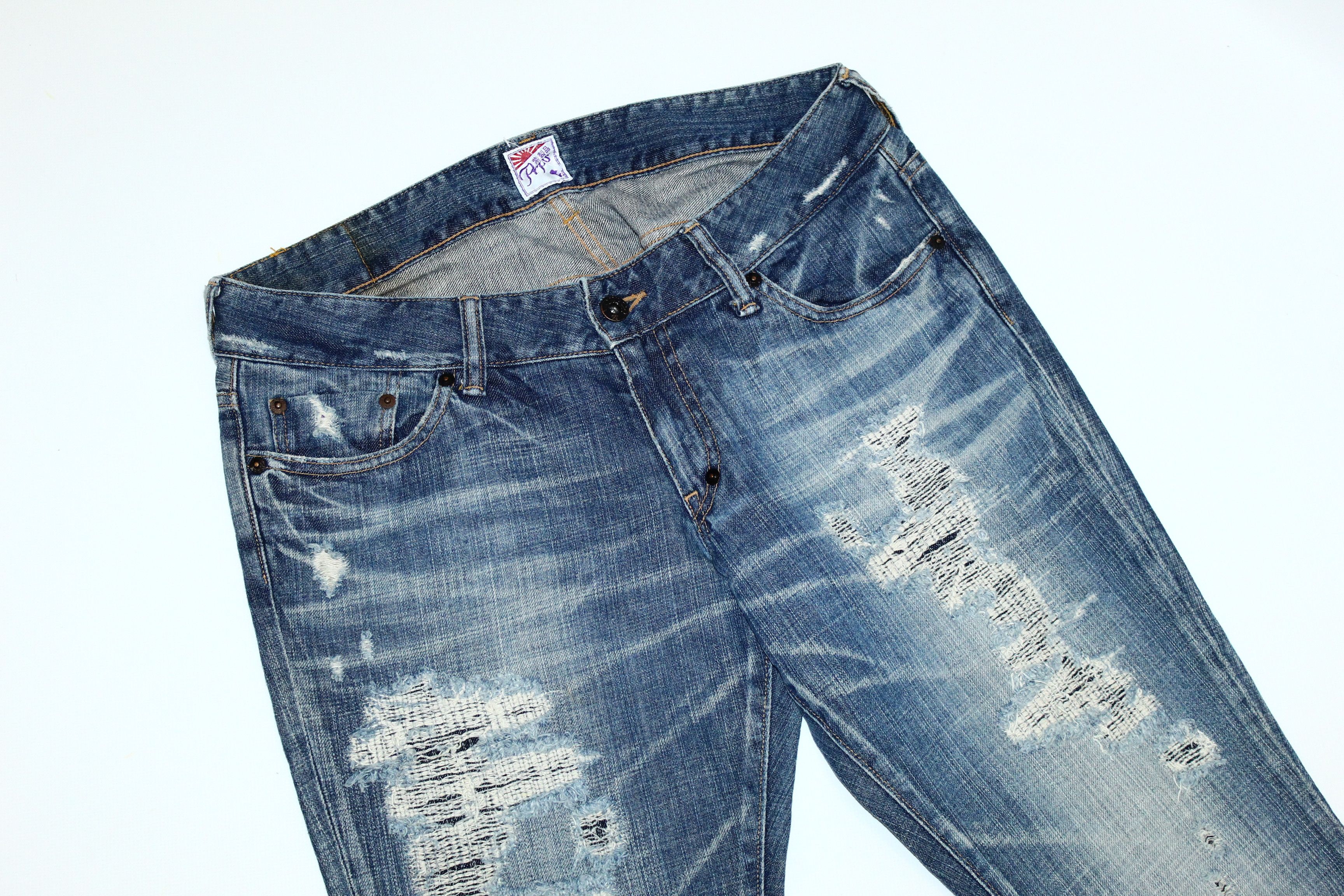 Prps PRPS Distressed Stonewash Selvedge Denim Slim Fit Jeans Size US 32 / EU 48 - 2 Thumbnail