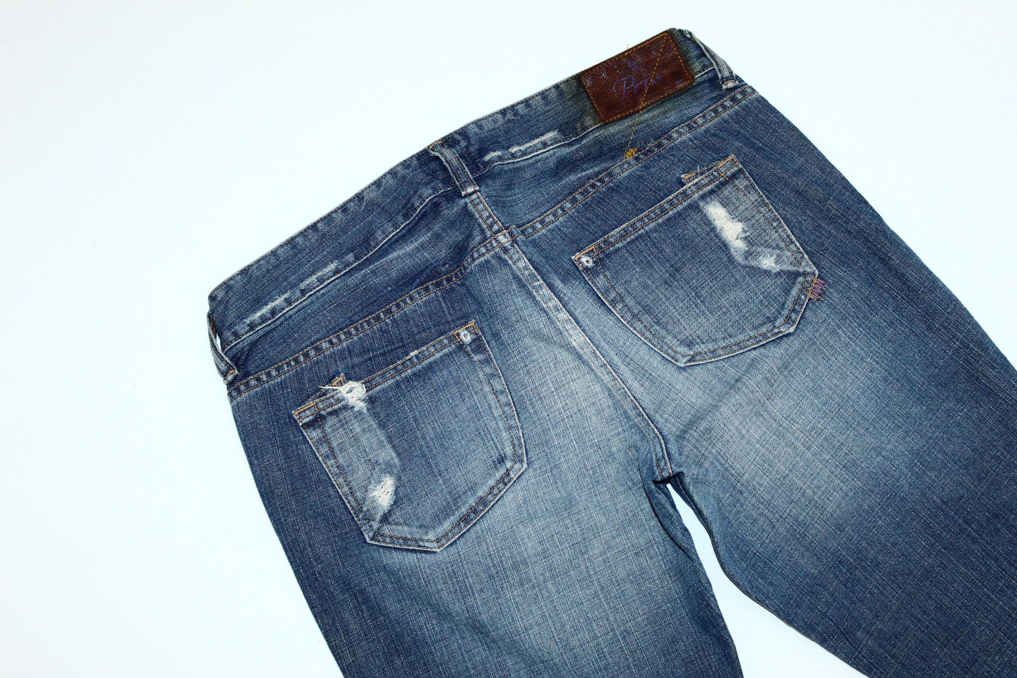 Prps PRPS Distressed Stonewash Selvedge Denim Slim Fit Jeans Size US 32 / EU 48 - 9 Thumbnail
