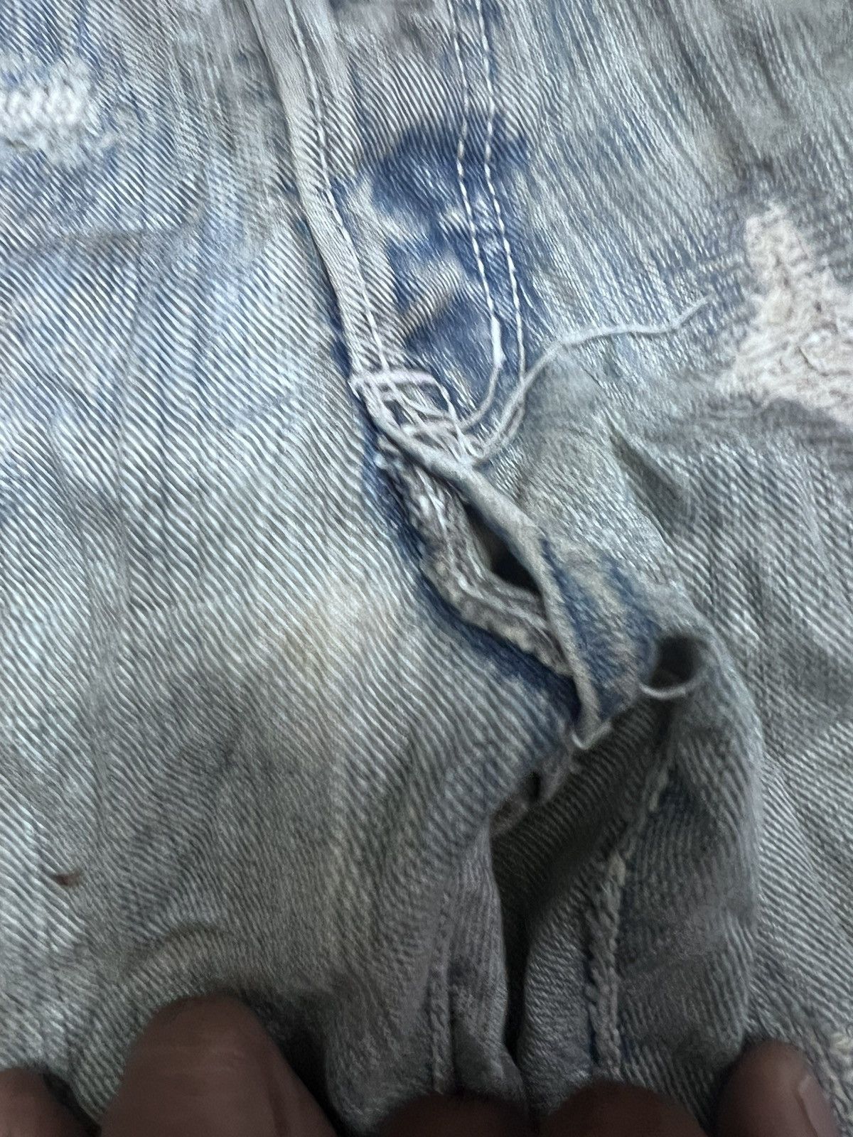 Other FLARED💥 Y2K THRASHED COAL BLACK PATCH WORK SALVAGE DENIM Size US 33 - 6 Thumbnail