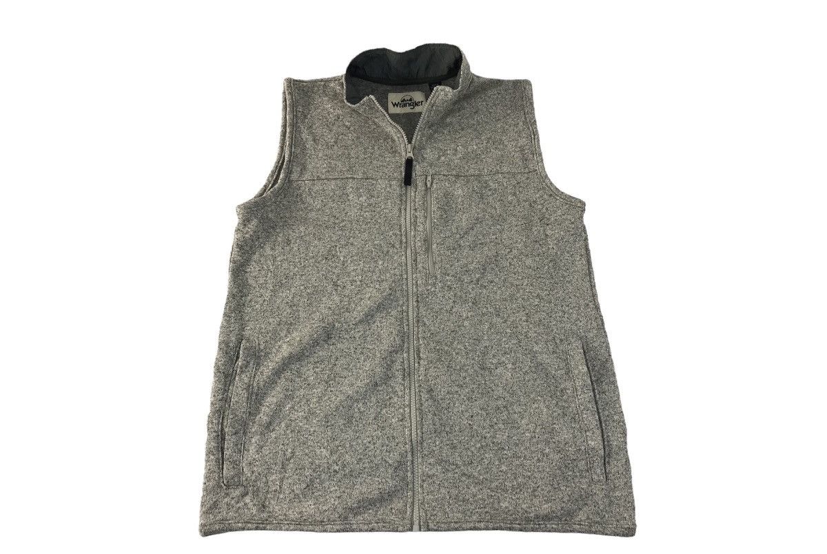 Vintage × Wrangler 90s Wrangler Plain Fleece Insulated Wool Vest Jacket Size US M / EU 48-50 / 2 - 1 Thumbnail