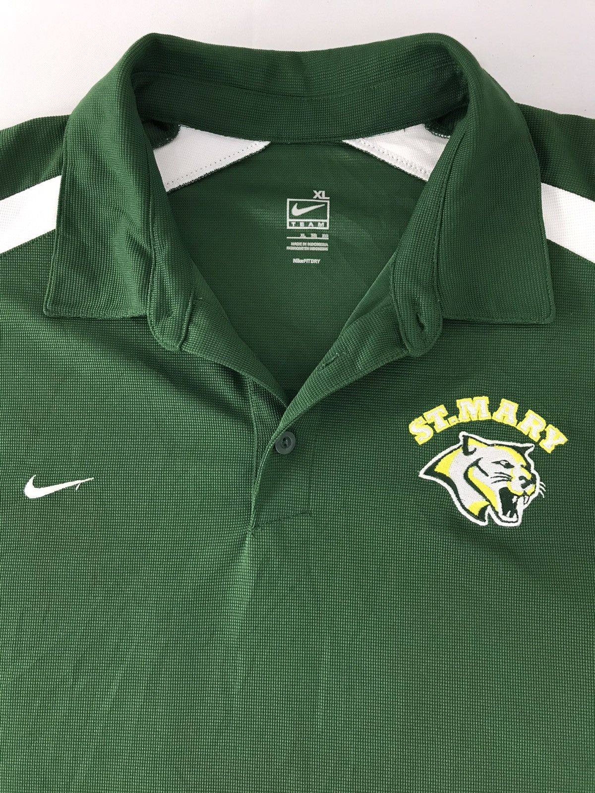 Nike × Vintage St. Marys Nike Team Embroidery Logo Core Green Polo Tee Size US XL / EU 56 / 4 - 4 Thumbnail