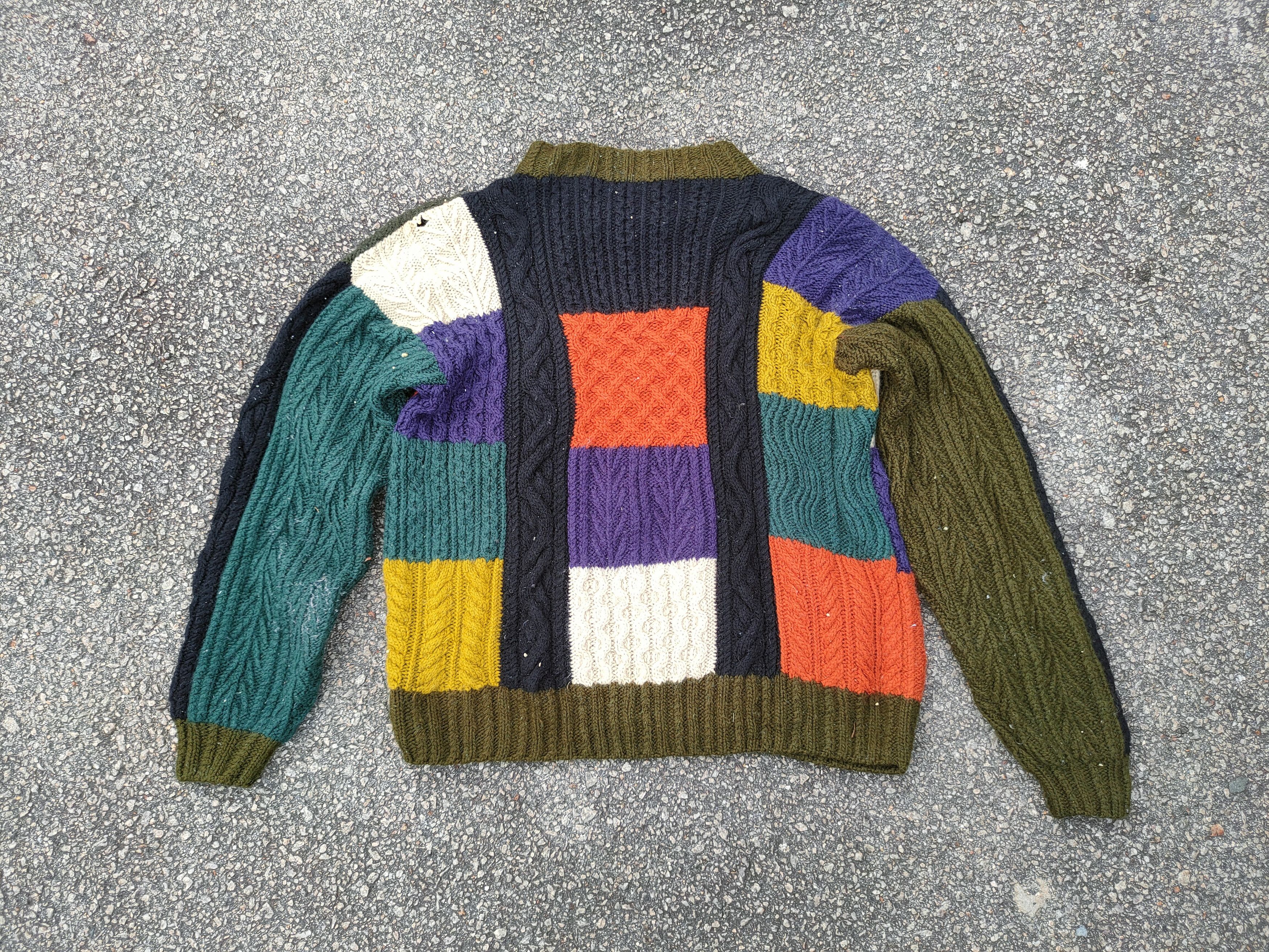 Aran Isles Knitwear × Coloured Cable Knit Sweater × Handmade Japan 