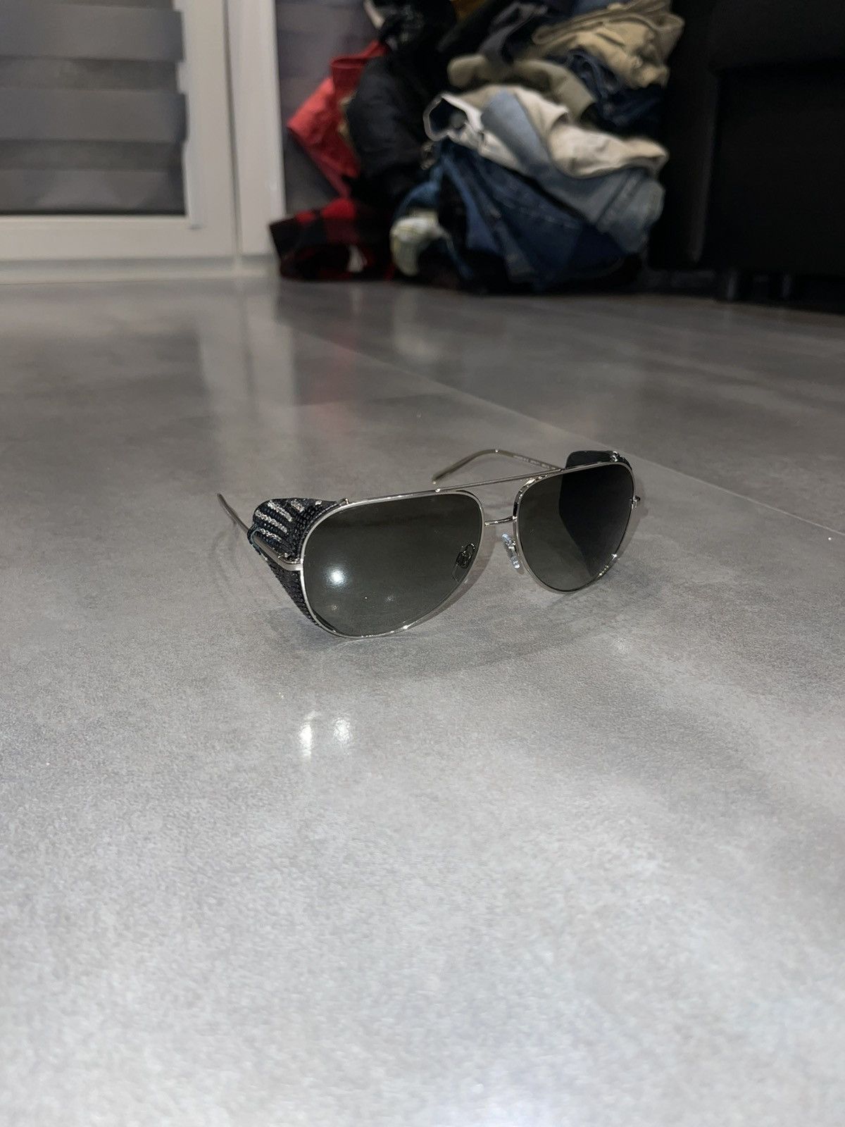 Emporio Armani Giorgio Armani AR6005-B-Z 3015/11 Silver Aviator Sunglasses Size ONE SIZE - 3 Thumbnail