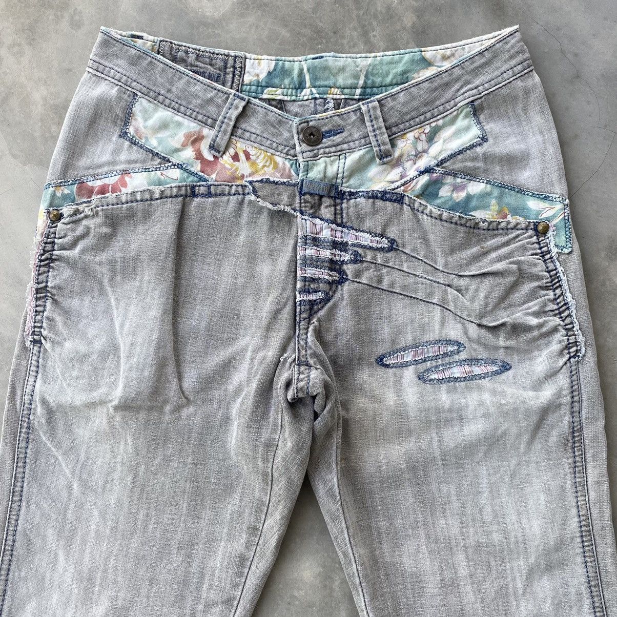 Japanese Brand × Marithe + Francois Girbaud × Vintage Marithe Francois Girbaud distressed patchwork Size US 29 - 2 Thumbnail