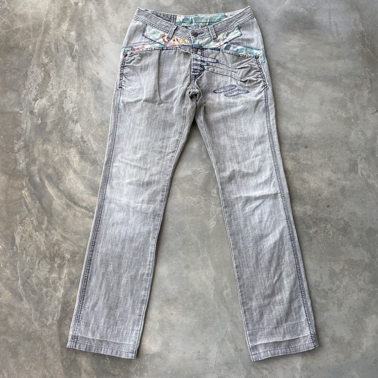 Japanese Brand × Marithe + Francois Girbaud × Vintage Marithe Francois Girbaud distressed patchwork Size US 29 - 1 Thumbnail
