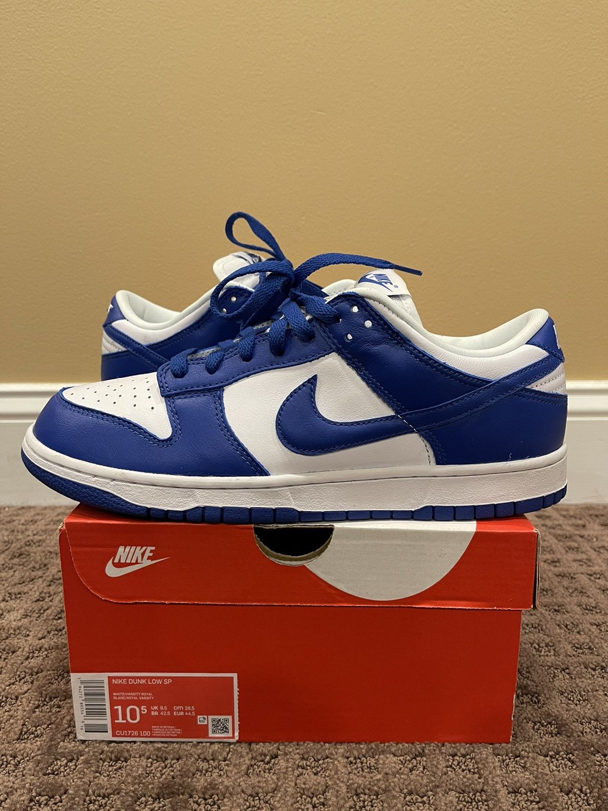 image of Nike Dunk Low Sp Kentucky Blue 2020 Shoes, Men's (Size 10.5)