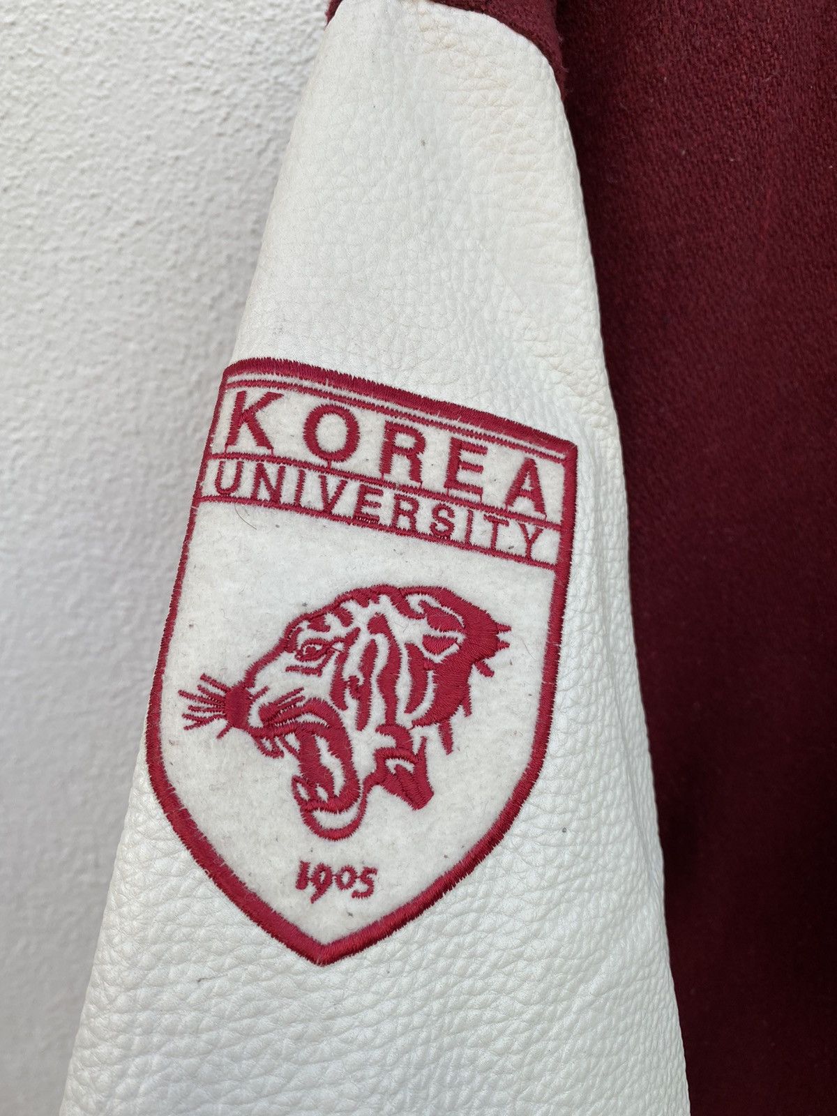 Vintage Vintage Korea University varsity leather jacket Size US L / EU 52-54 / 3 - 7 Thumbnail