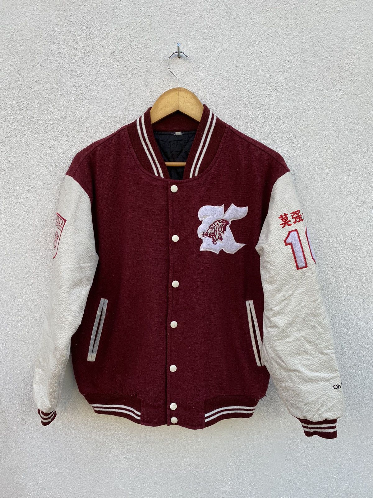 Vintage Vintage Korea University varsity leather jacket Size US L / EU 52-54 / 3 - 3 Thumbnail
