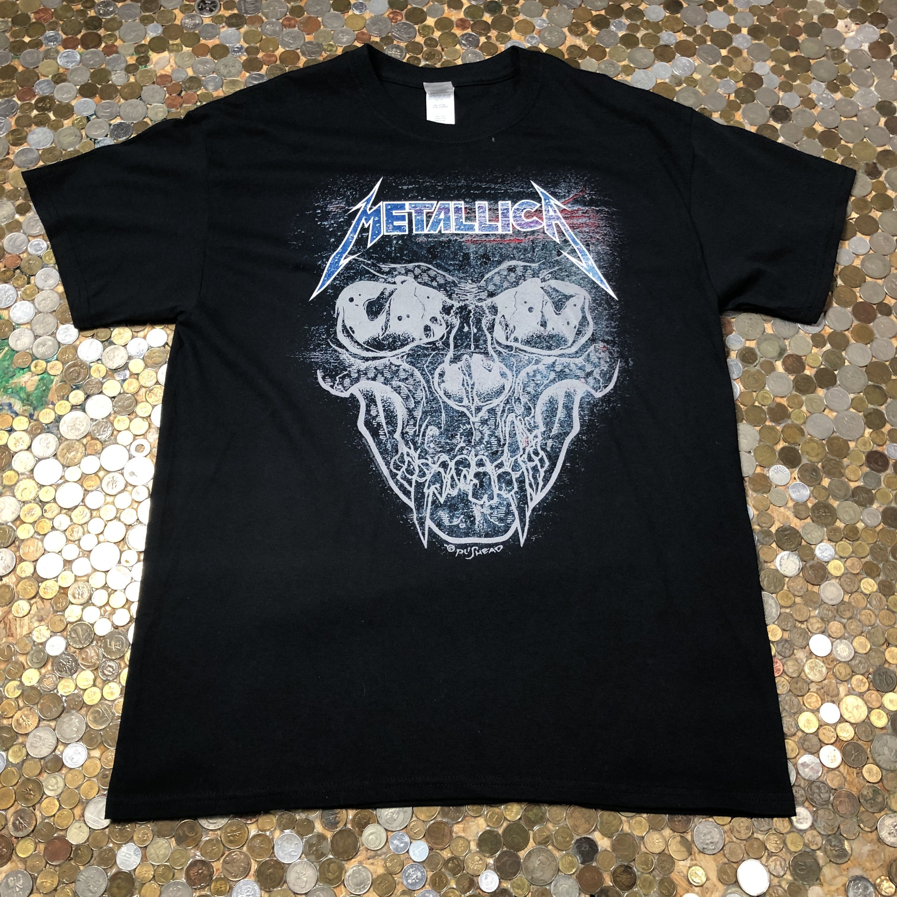 Gildan Metallica Band T-Shirt (Men's XXL equivalent) cotton black type Vintage Second Hand