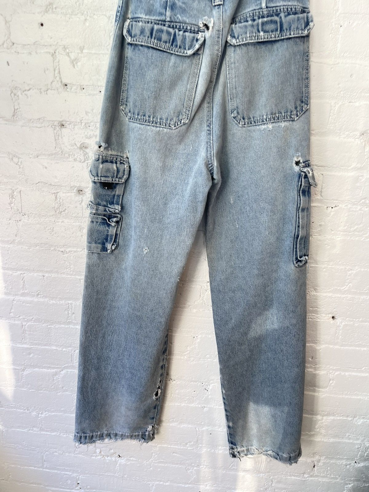 Vintage Vintage THRASHED Cargo Blue Jeans fits 29-31 Size US 30 / EU 46 - 12 Thumbnail