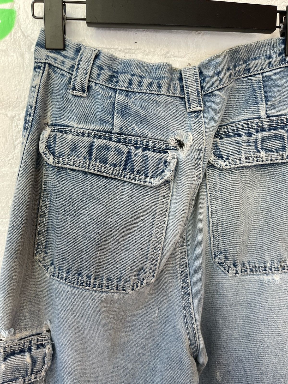 Vintage Vintage THRASHED Cargo Blue Jeans fits 29-31 Size US 30 / EU 46 - 14 Thumbnail