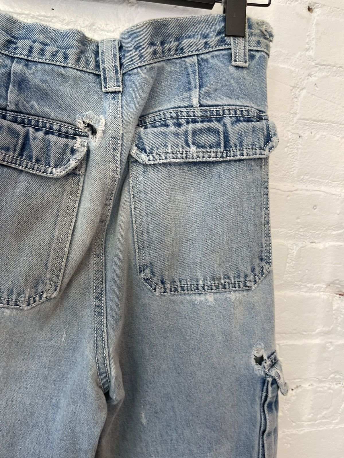 Vintage Vintage THRASHED Cargo Blue Jeans fits 29-31 Size US 30 / EU 46 - 15 Thumbnail
