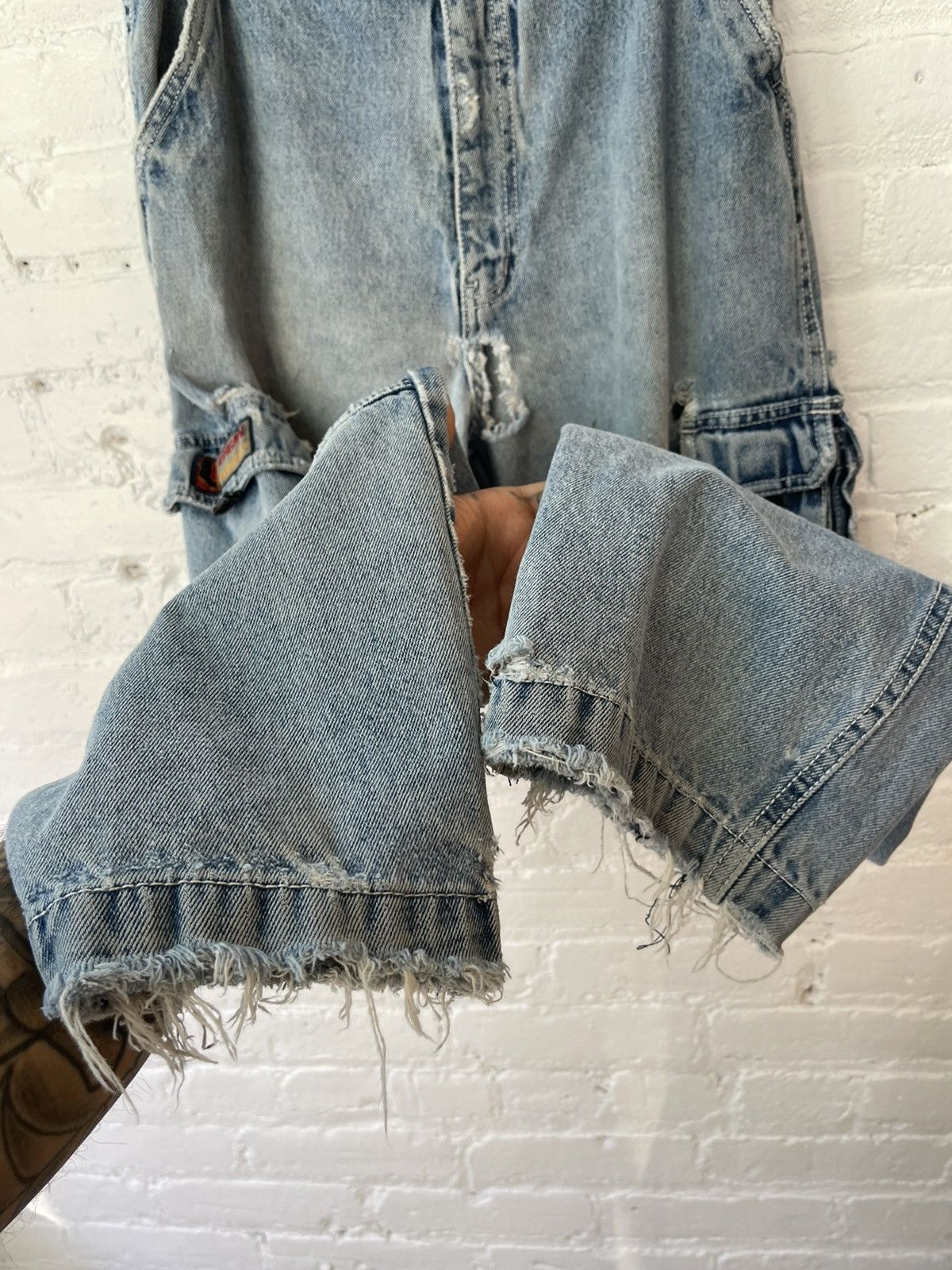Vintage Vintage THRASHED Cargo Blue Jeans fits 29-31 Size US 30 / EU 46 - 10 Thumbnail