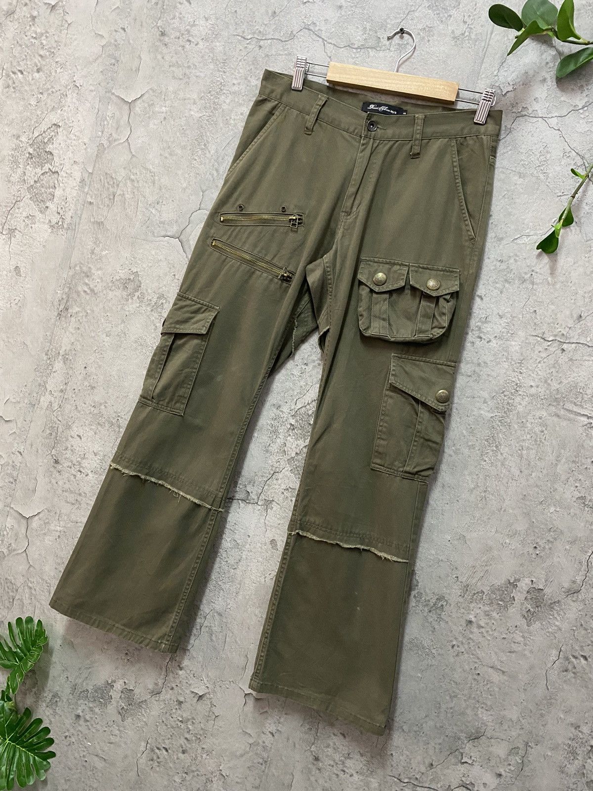 Designer × Japanese Brand Root Three Japan Technical Multi Pocket Cargo Flared Pants Size US 30 / EU 46 - 3 Thumbnail