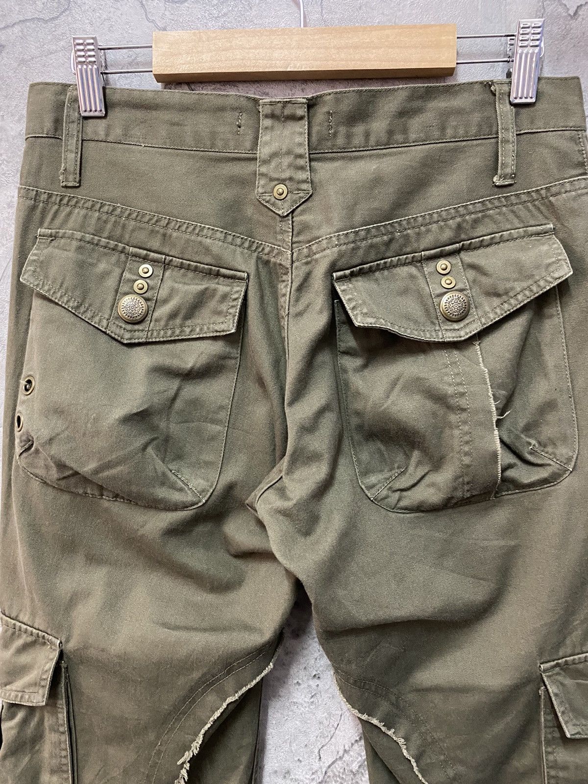 Designer × Japanese Brand Root Three Japan Technical Multi Pocket Cargo Flared Pants Size US 30 / EU 46 - 15 Thumbnail
